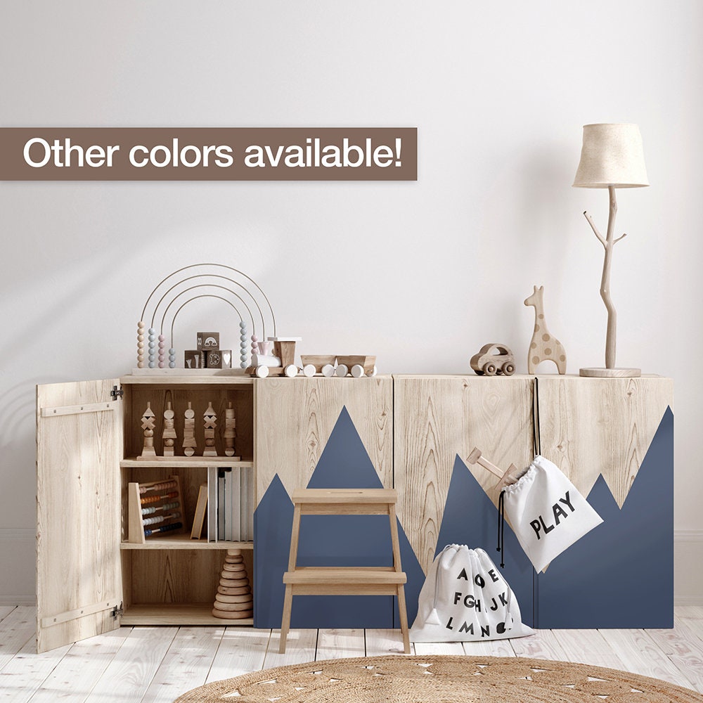 Mountains Sticker Furniture, Furniture Hacks, Color Blocking, Woodland Nursery, Removable Sticker - SKU:MTSC-0