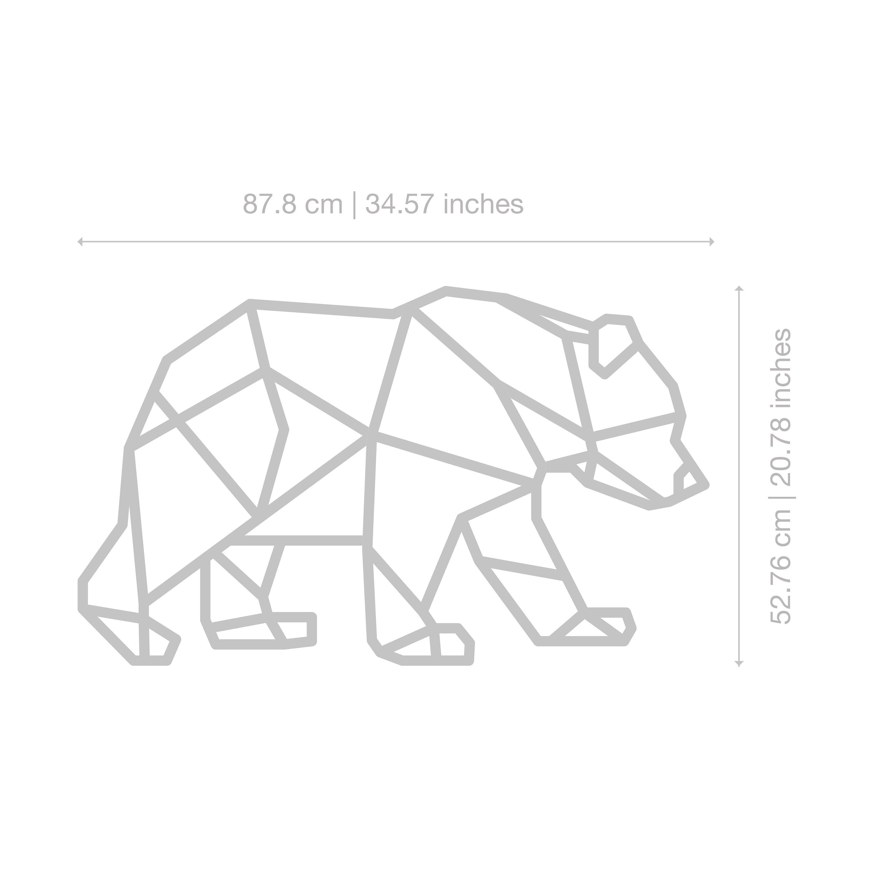 Geometric Bear Wall Decor - Animal Geometric - Geometric 3D Art - Polygonal Animal - Wall Hanging - Outlines - SKU:GBER-2