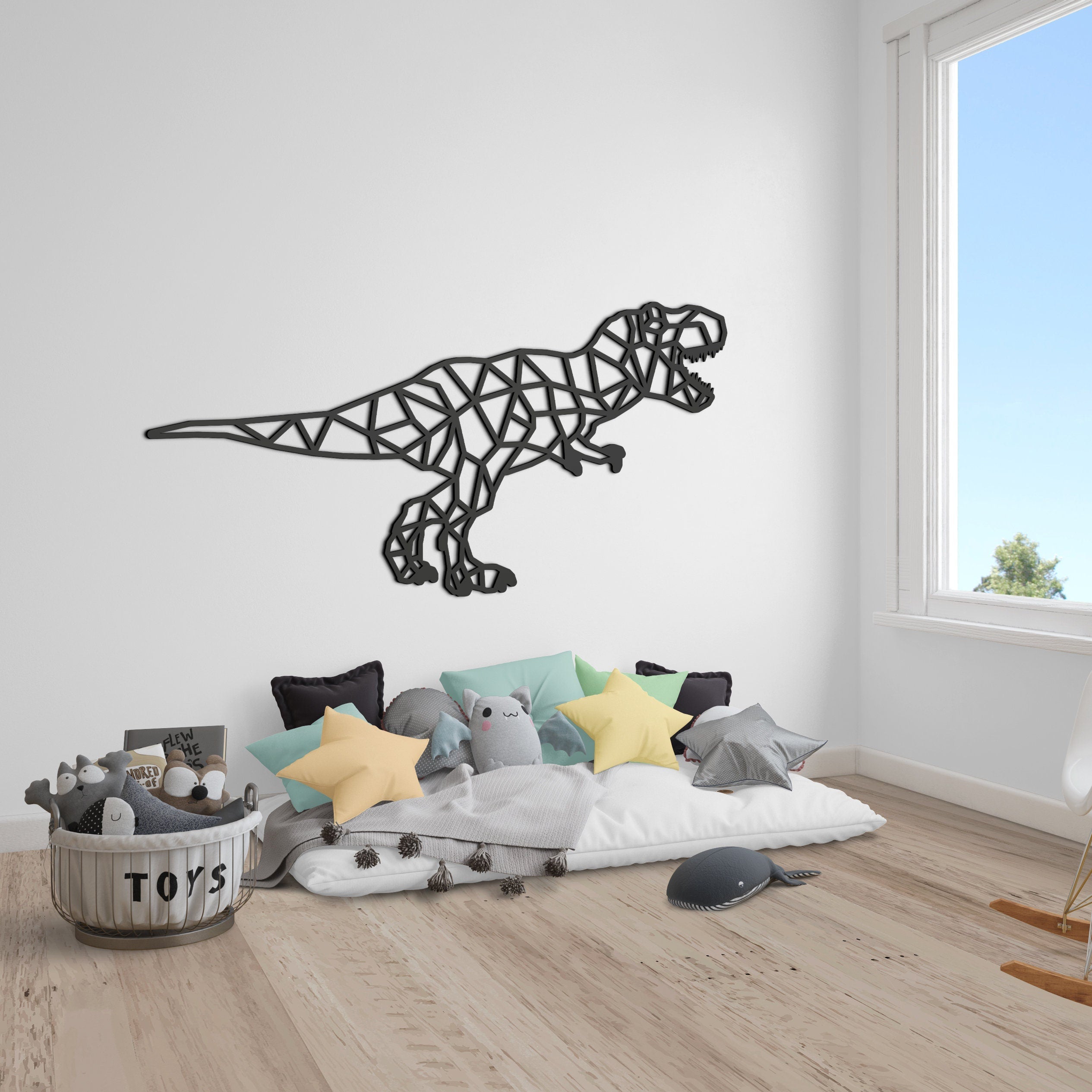 Geometric Dinosaur Decor, T-Rex, Jurassic World, Animal Geometric, Geometric Wall 3D Art, Dinosaur Bedroom, SKU:GDIN-1