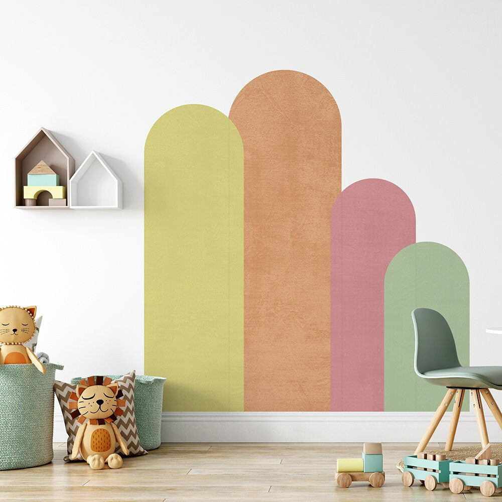 Arches Wall Decals, Color Blocking, Bedroom Decor, Boho Arches Wall Decals, Peel & Stick, Set 4 Arches - SKU:ACFS-2