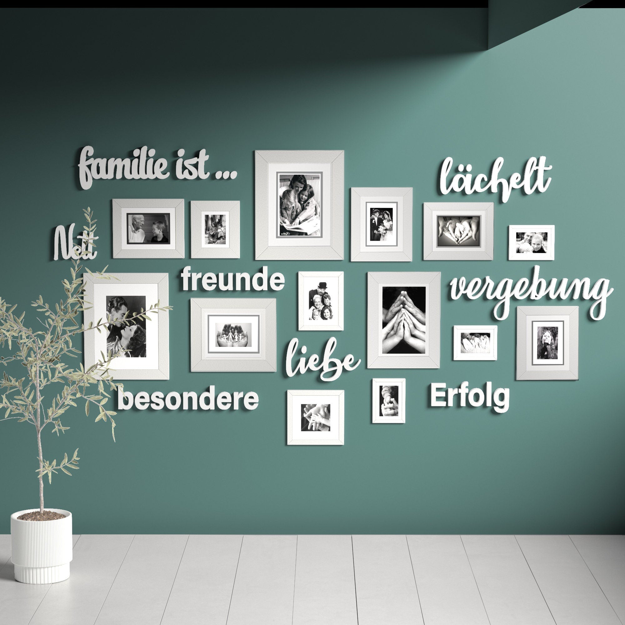 Galerie Wand 3D Zitate, Galerie Wanddeko, Zitat Wandschild, Housewarming Geschenk, eine Galerie Wand zu erstellen - SKU:FAGE-1