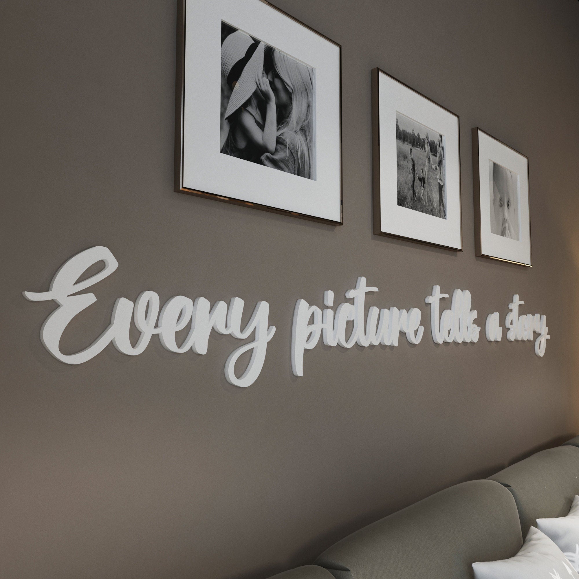 Every Picture Tells a Story, Wall Decoration,  Wall Art for a Modern Gallery Wall, Family Wall Art, Above Couch Sign - SKU:EPTS-2