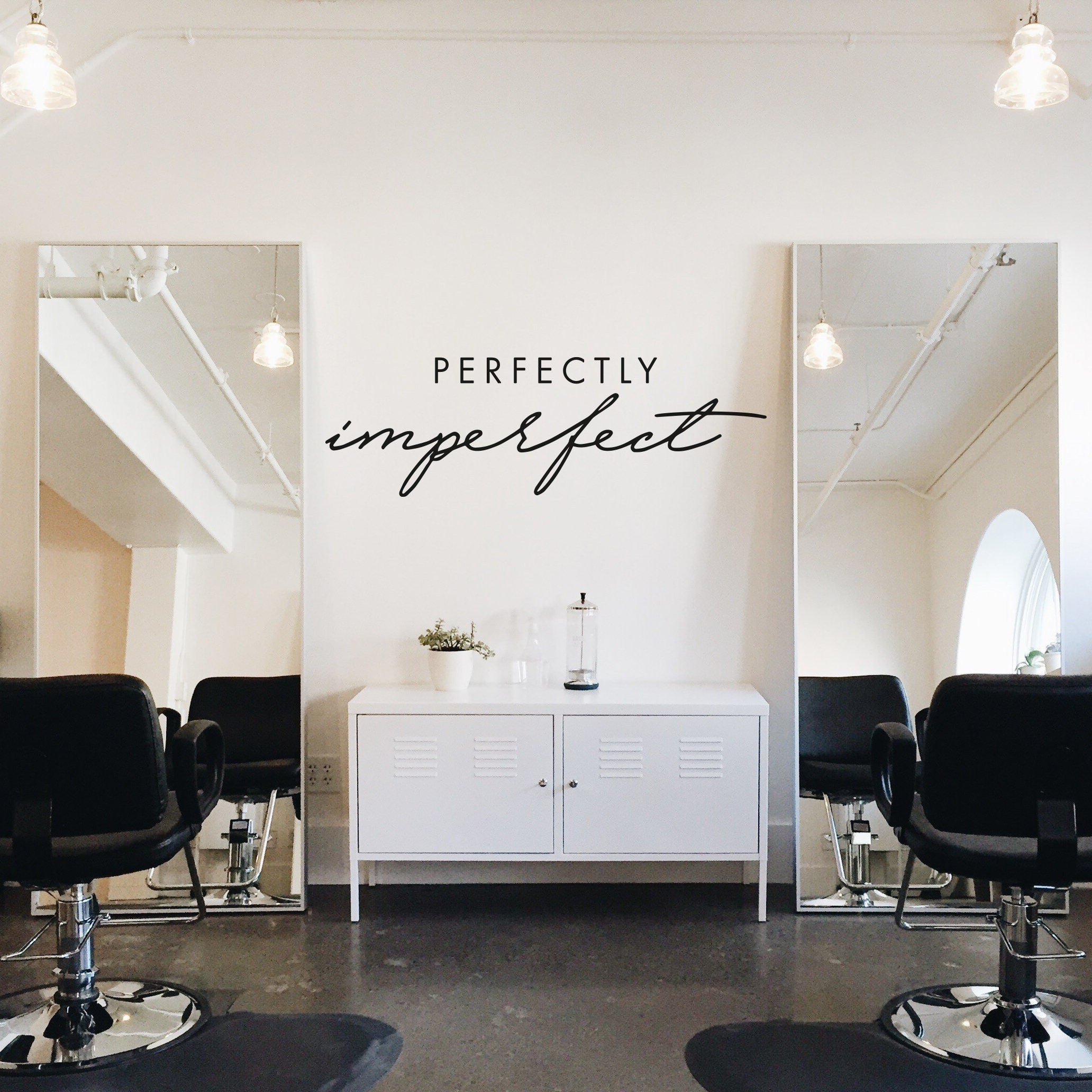 Perfectly Imperfect, Affirmation Wall Decal, Positive Affirmation Vinyl Sticker, Beauty Salon Wall Stickers, Cafe Wall Decor, SKU:PRIM-2