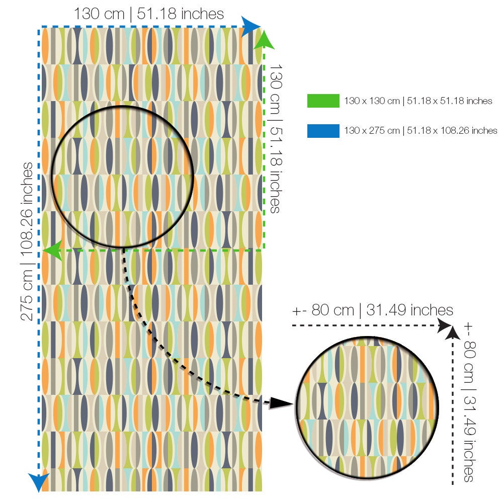 Mid Century Elipse Small Pattern Wall Art, Mid Century, Removable Wallpaper, Mid Century Modern, Geometric Wallpaper, Wallpaper - SKU:MSMLL-4