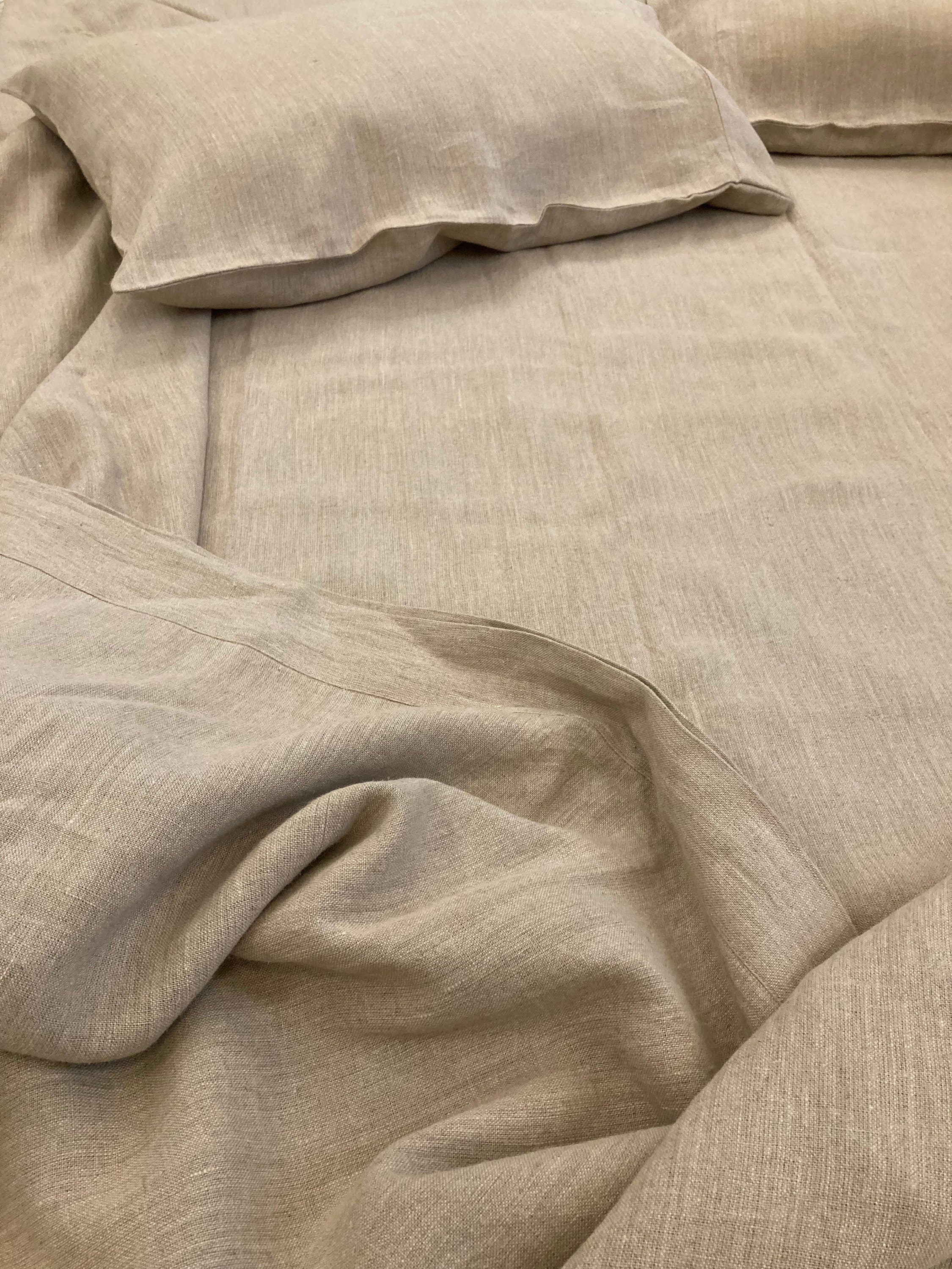 Natural Beige - 100% Pure Linen | Linen Cotton Mix | 3 Piece Duvet Cover Set | 4 Piece Sheet Set | Handmade | Pre-washed | Soft-3