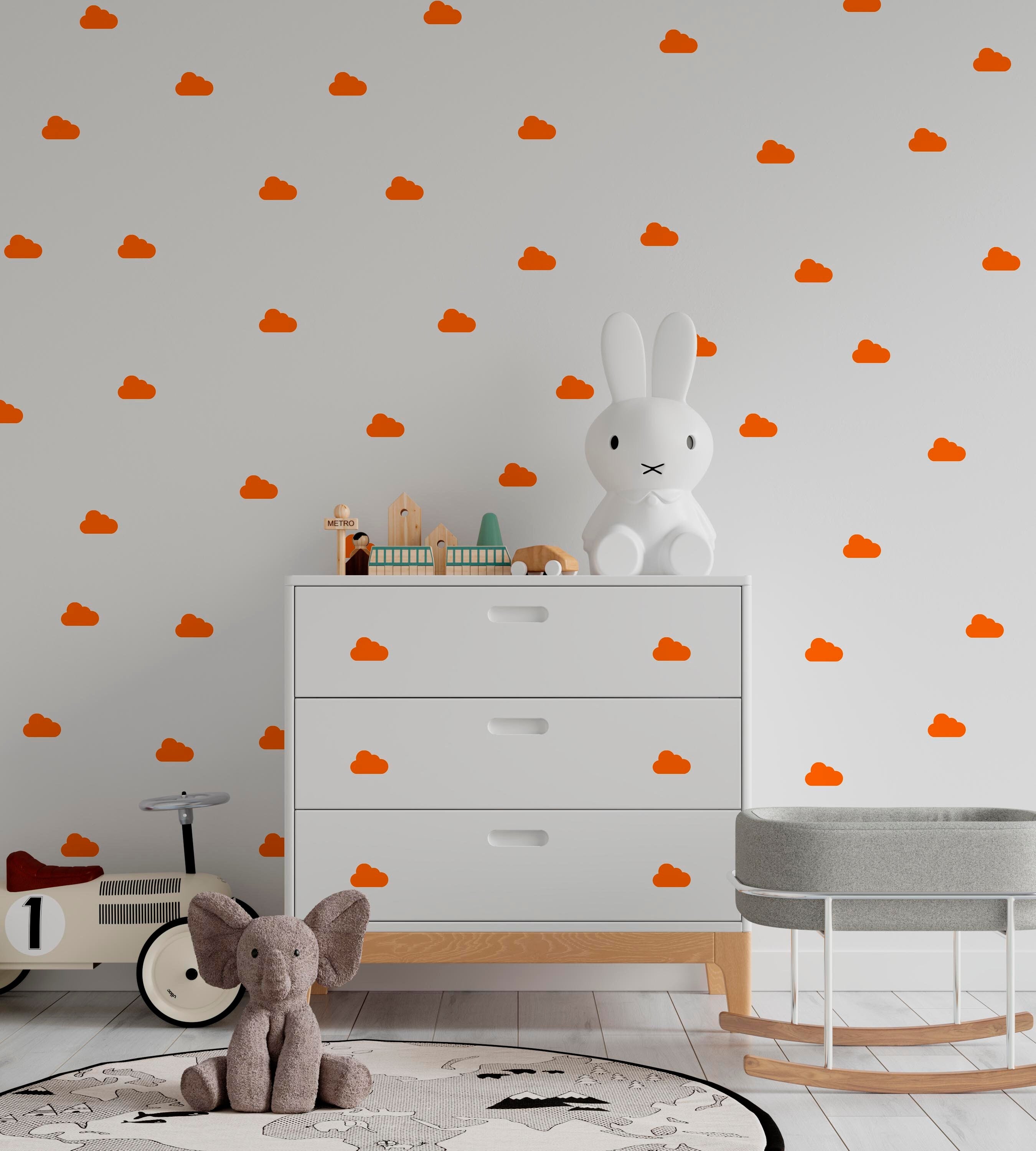 Clouds Wall Stickers, Nursery Wall, Child's Room Vinyl Wall Stickers, Playroom Decor, SKU:CLO-0