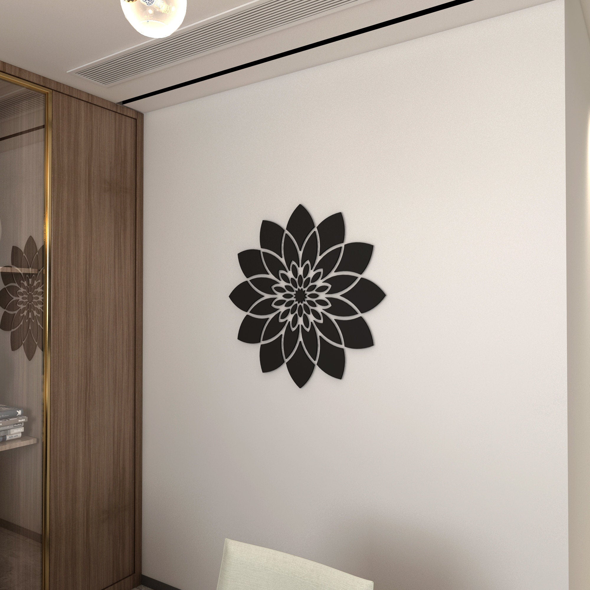 3D Water Lily Wall Hanging, Lotus Flower Wall Decor,  Lotus Wall Art, Modern Home Decor, Above Bed Decor - SKU:WLIL-3