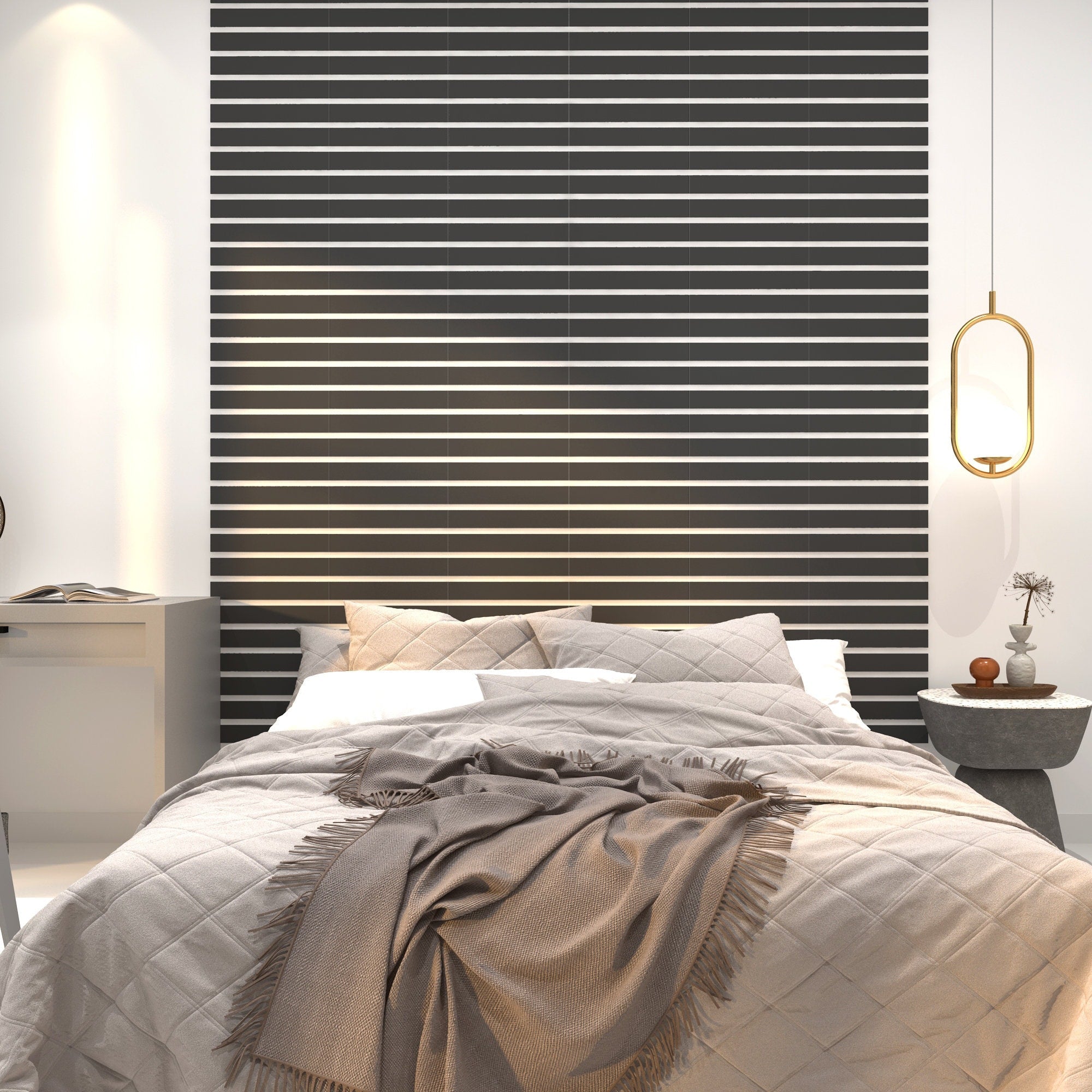 3D Stripe Wall Decor, 3D Wall Panels, Wainscot Border, Paneling for Walls, Decorative Wall Panels - SKU:BARS-3