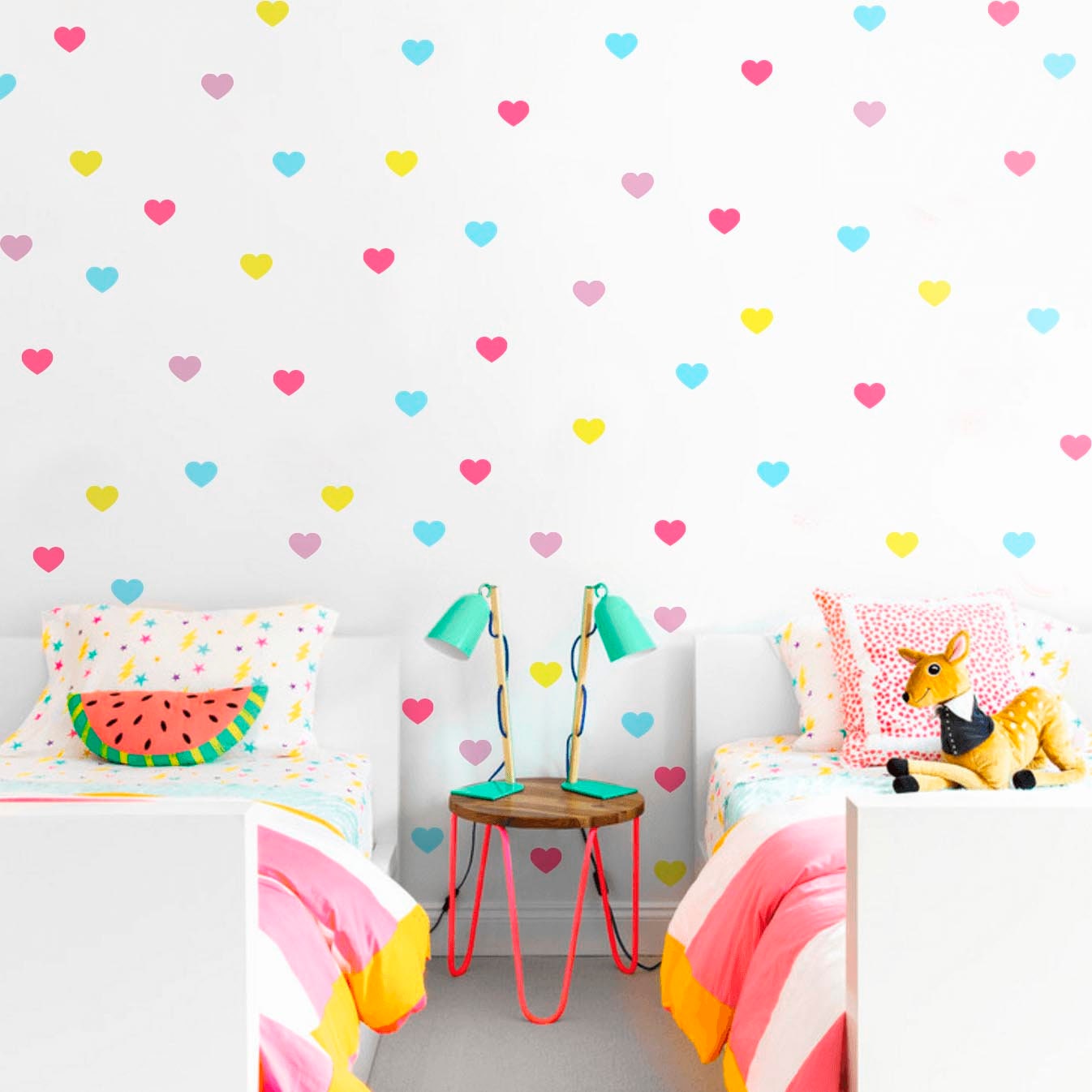 Hearts Wall Decals, Nursery wall decal, Love Hearts Wall Stickers, Stickers for Kids’ Bedroom, SKU:HEART-1