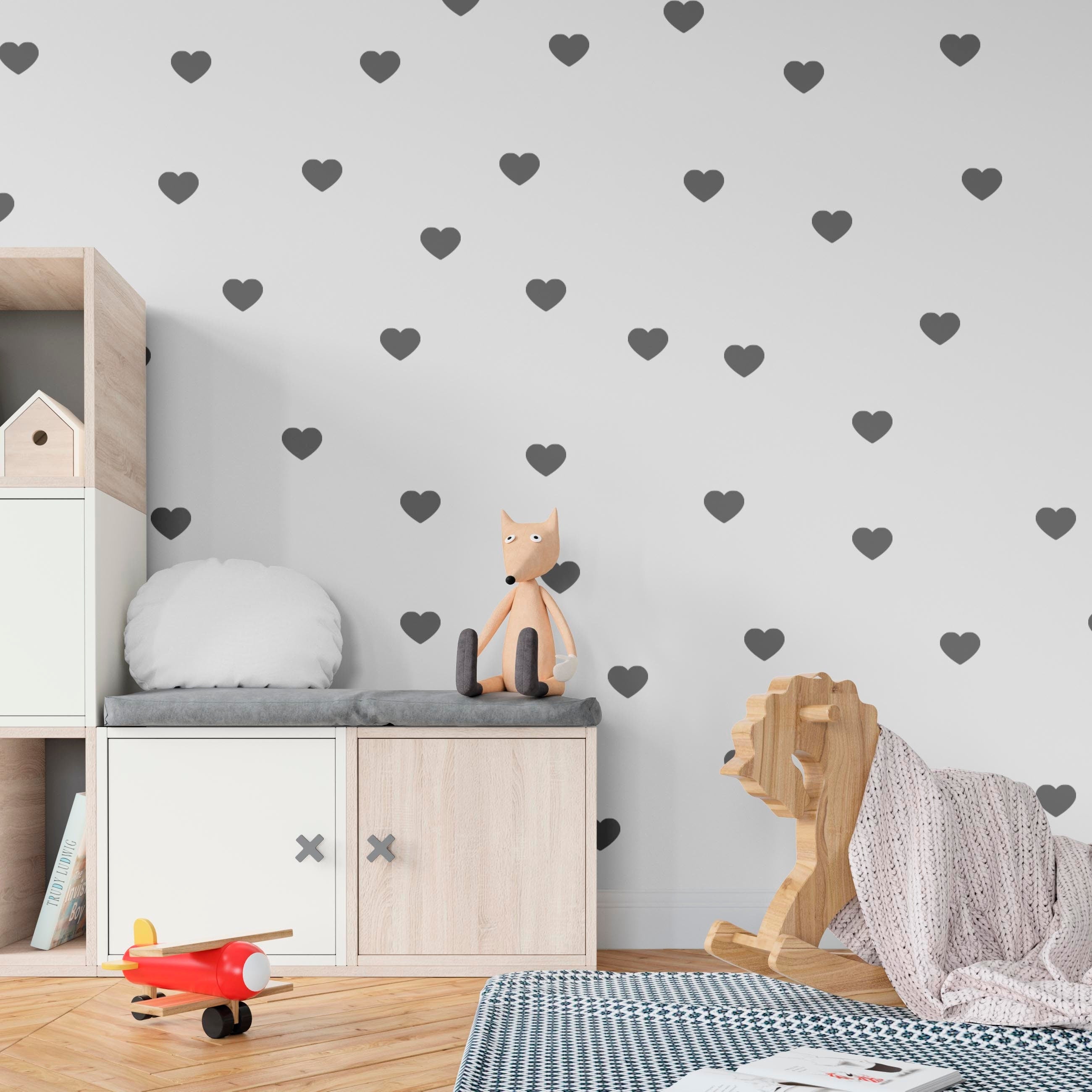 Hearts Wall Decals, Nursery wall decal, Love Hearts Wall Stickers, Stickers for Kids’ Bedroom, SKU:HEART-3