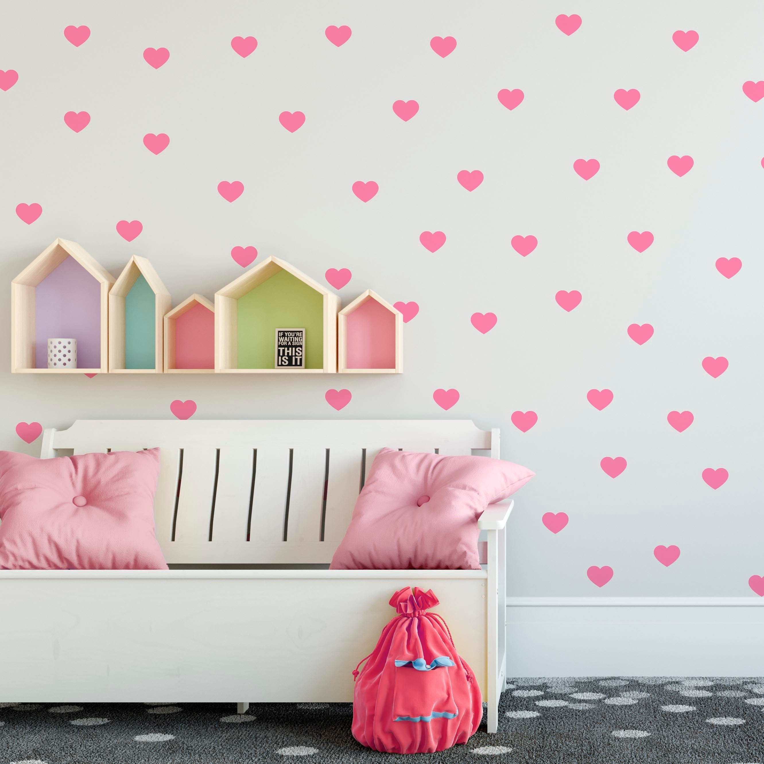 Hearts Wall Decals, Nursery wall decal, Love Hearts Wall Stickers, Stickers for Kids’ Bedroom, SKU:HEART-0