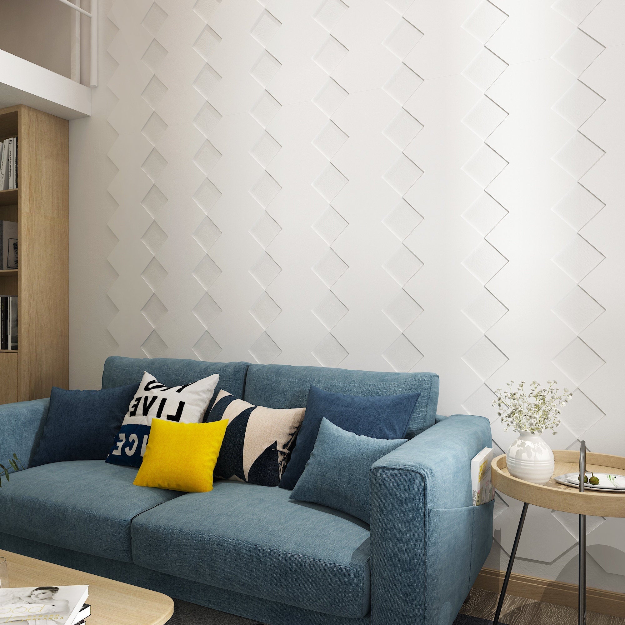 3D Mid Century Modern Wall Panels, Wall Paneling, Decorative Wall Panels, 3D Accent Wall Panels - SKU:INTFL-0