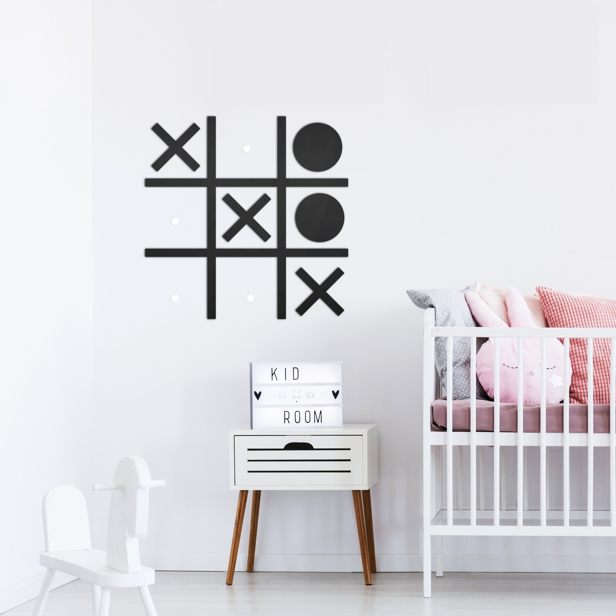 Tic-tac-toe - Game - Gamer - Kids - Children Games - Wall Decor 3D - Kids Decor - 3D, Fretwork - Nursery Decor - SKU:TTT-3