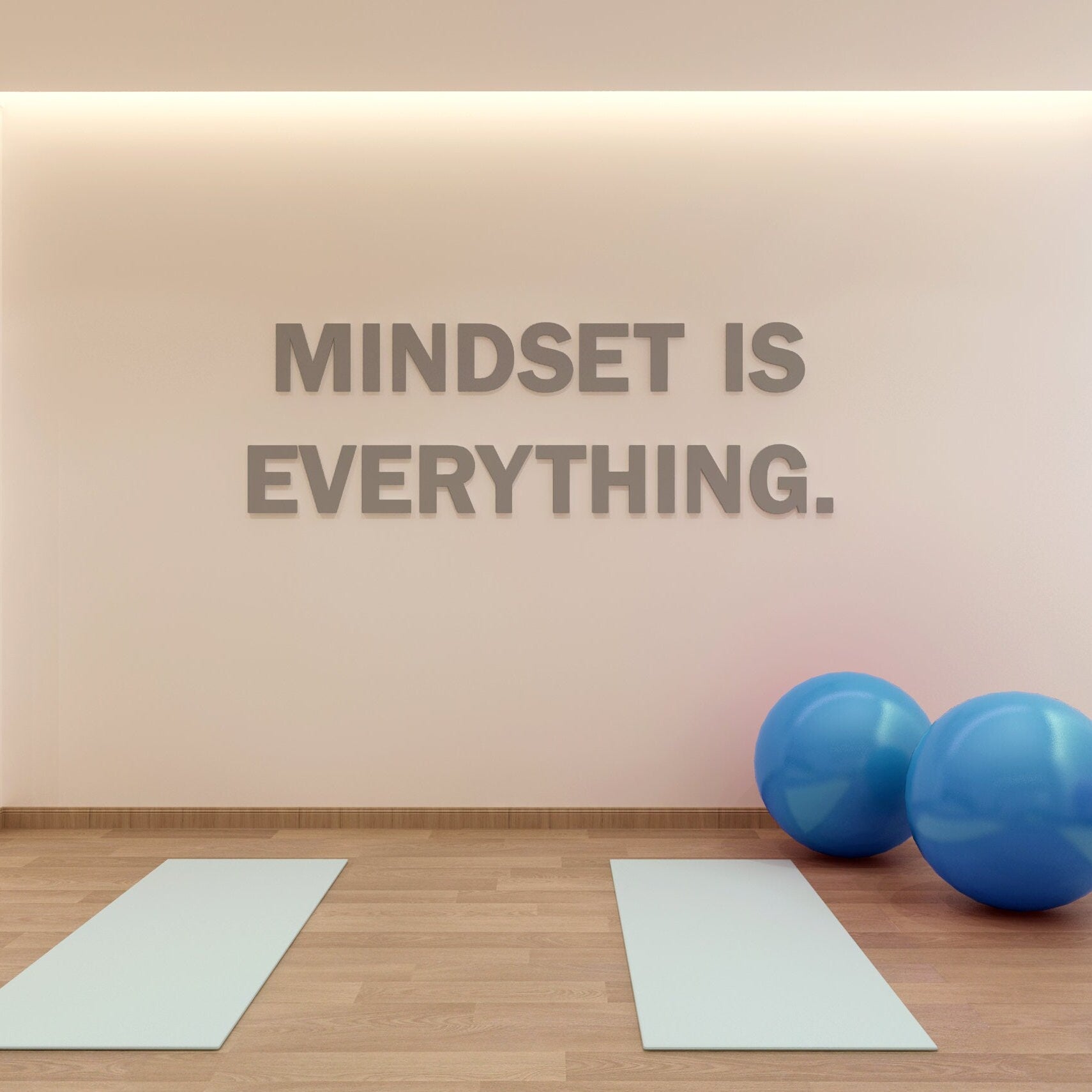 Mindset Is Everything, Office Wall Decor Quote, Office Wall Sign, Inspirational Wall Words, Gym Quote Decor, SKU:MNDE-3