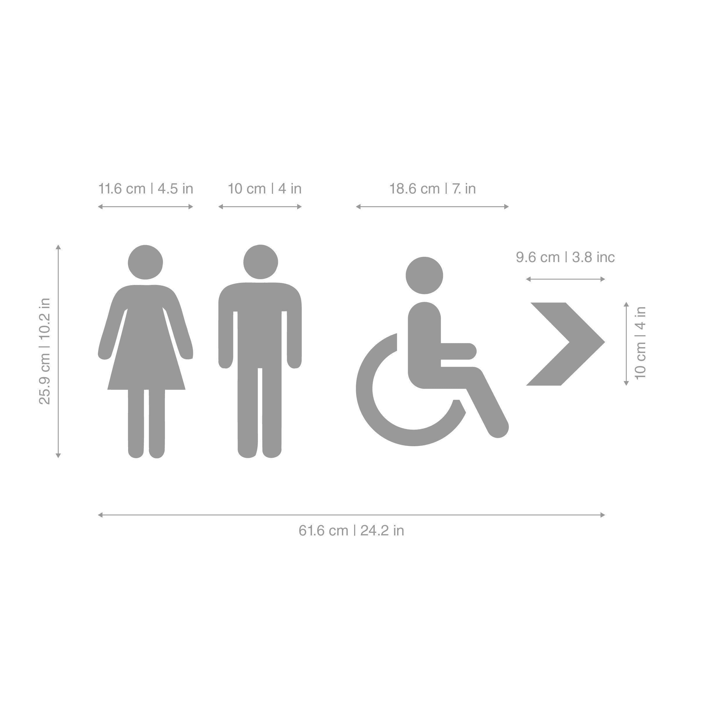 Toilet Sign, Toilet Door Sign, Toilet Direction, Bathroom Sign, Office Sign, Restroom sign,  WC Sign, School Toilet Sign - SKU:REBI-1