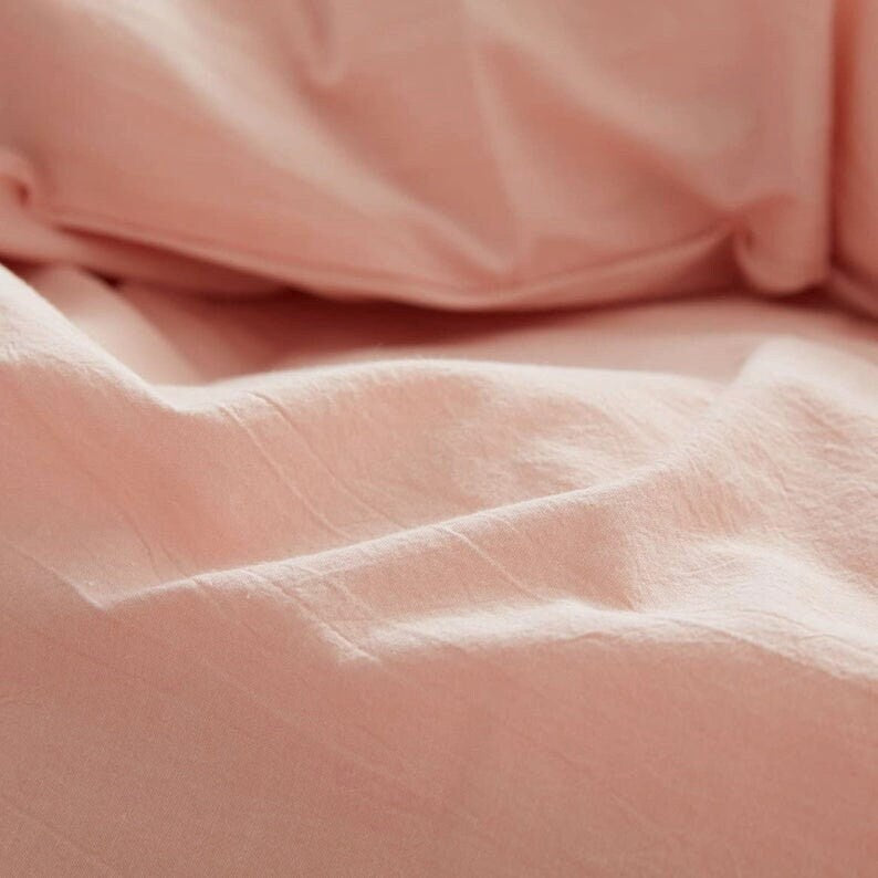 Light Pink - 100% Cotton 3 Piece Duvet Cover Set | 4 Piece Sheet Set | Pre-washed | 200 TC percale-3