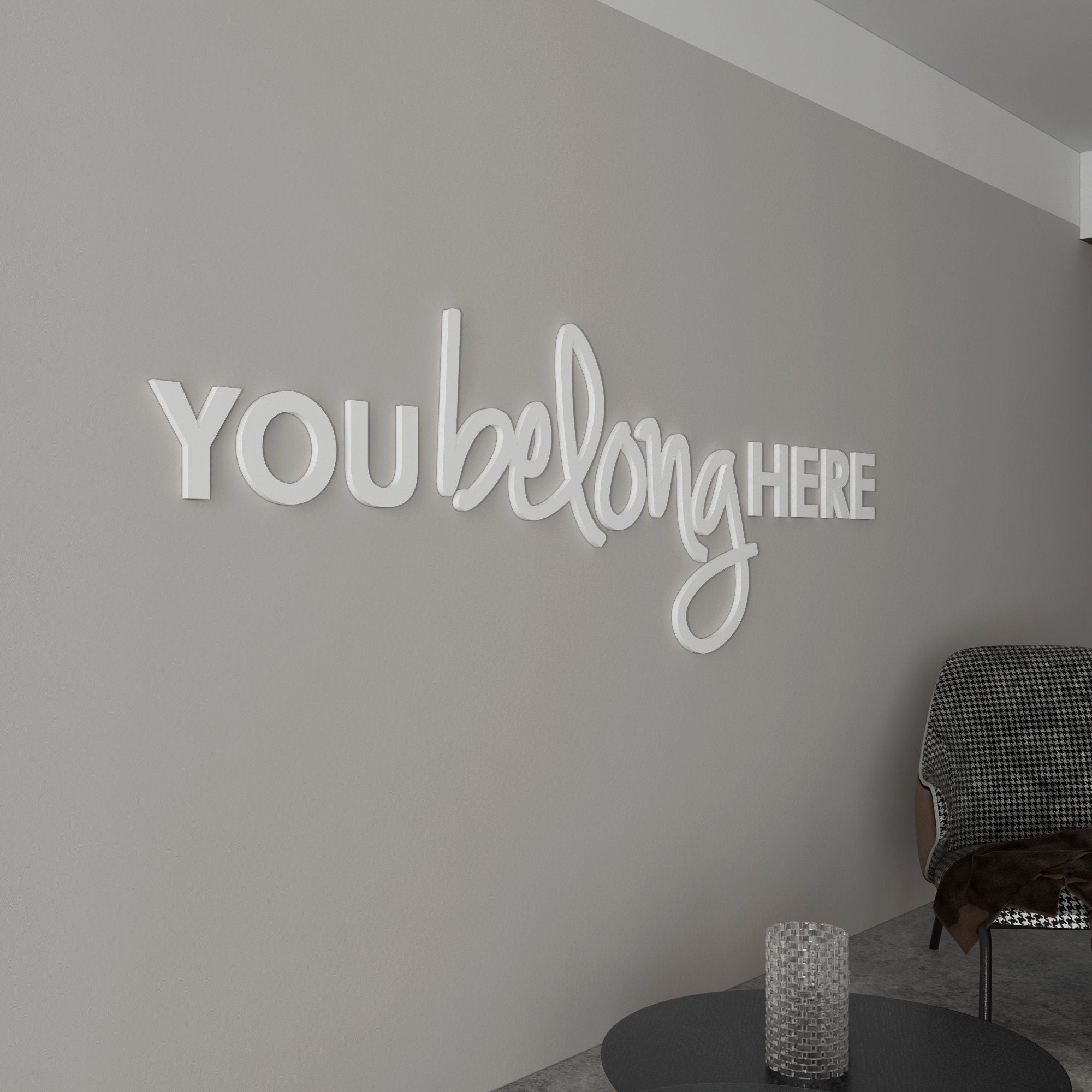 You Belong Here Sign, Classroom Quotes, Motivation Wall Decor, Home Décor, Church Decor, SKU:YBHE-2