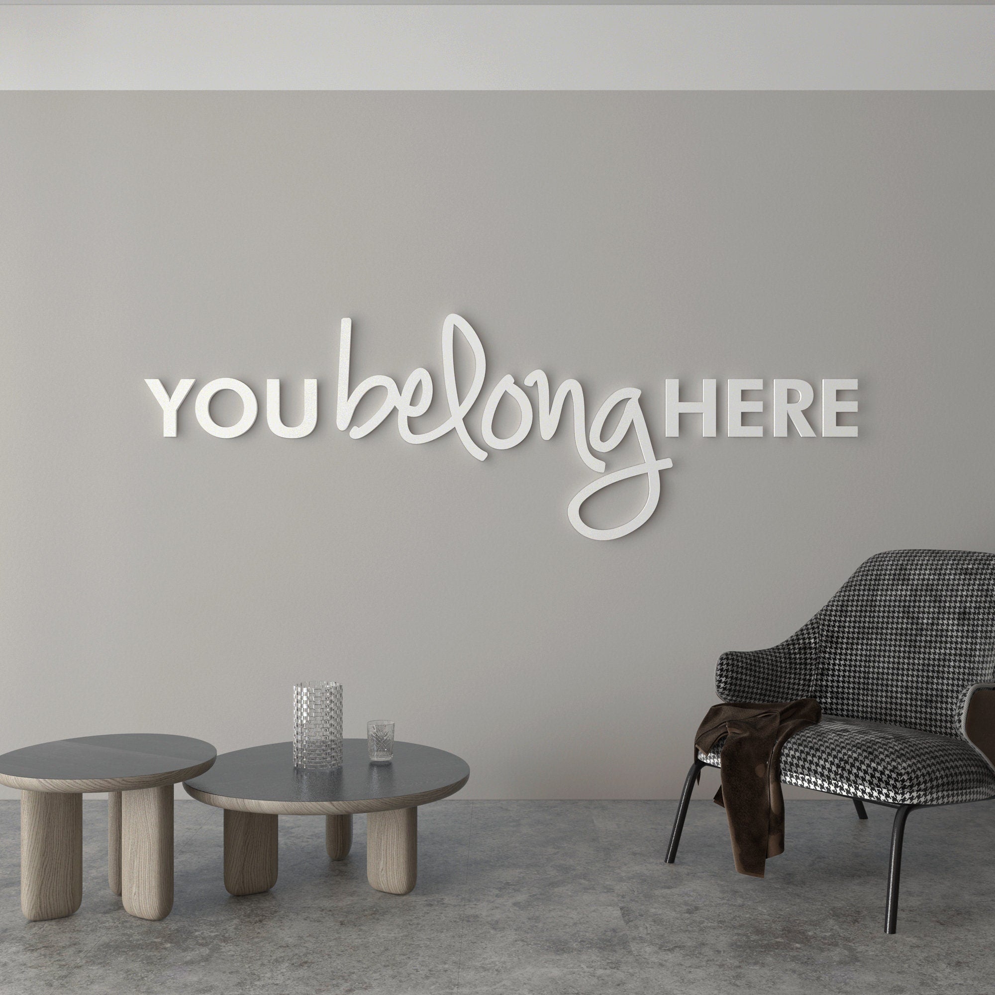 You Belong Here Sign, Classroom Quotes, Motivation Wall Decor, Home Décor, Church Decor, SKU:YBHE-1