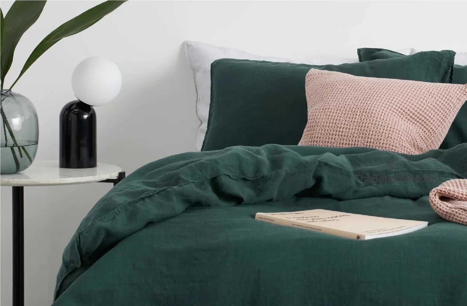 Dark Green - 100% Cotton 3 Piece Duvet Cover Set | 4 Piece Sheet Set | Pre-washed | 200 TC percale-1