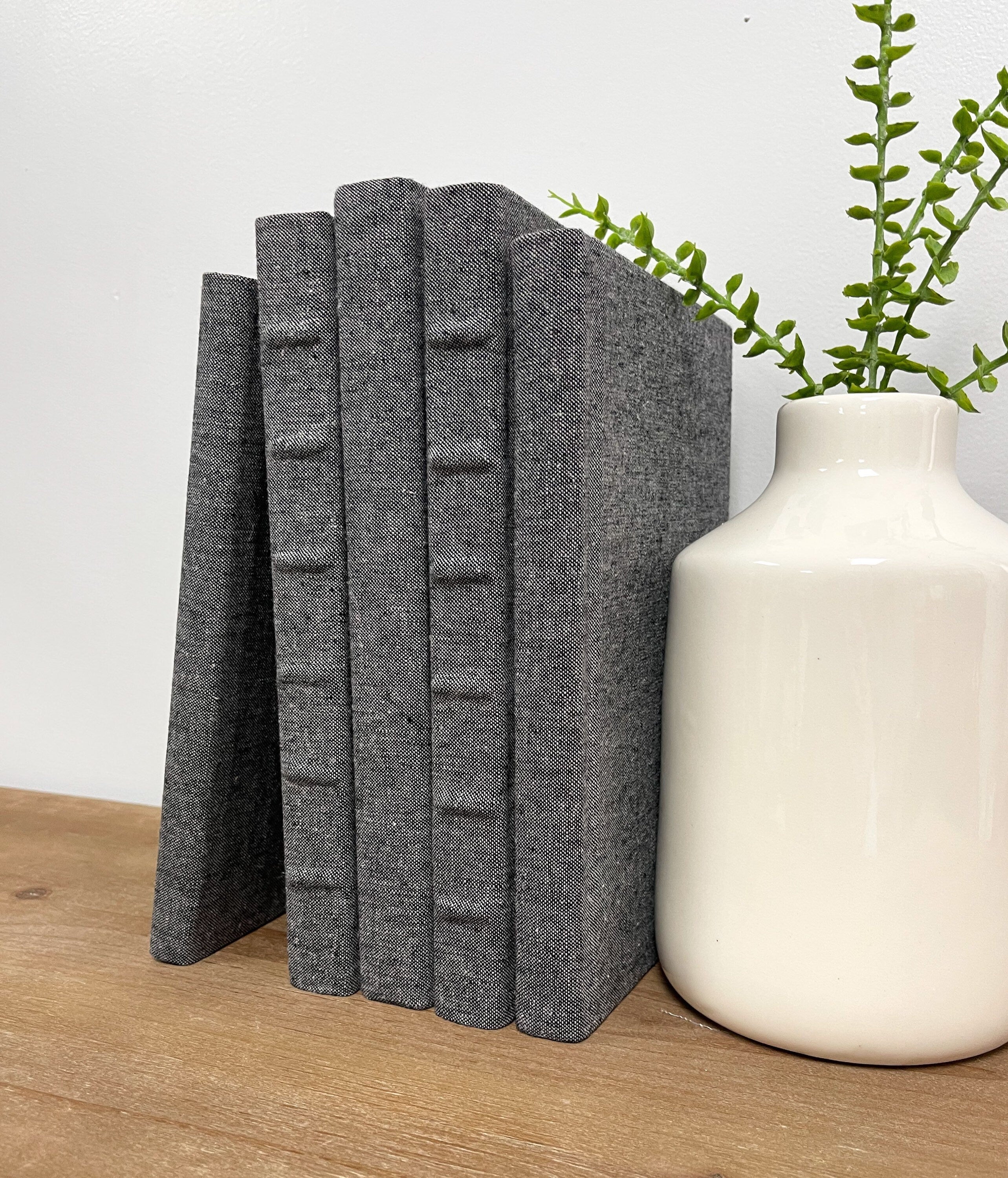 Linen Covered Decorative Books for Shelf Decor