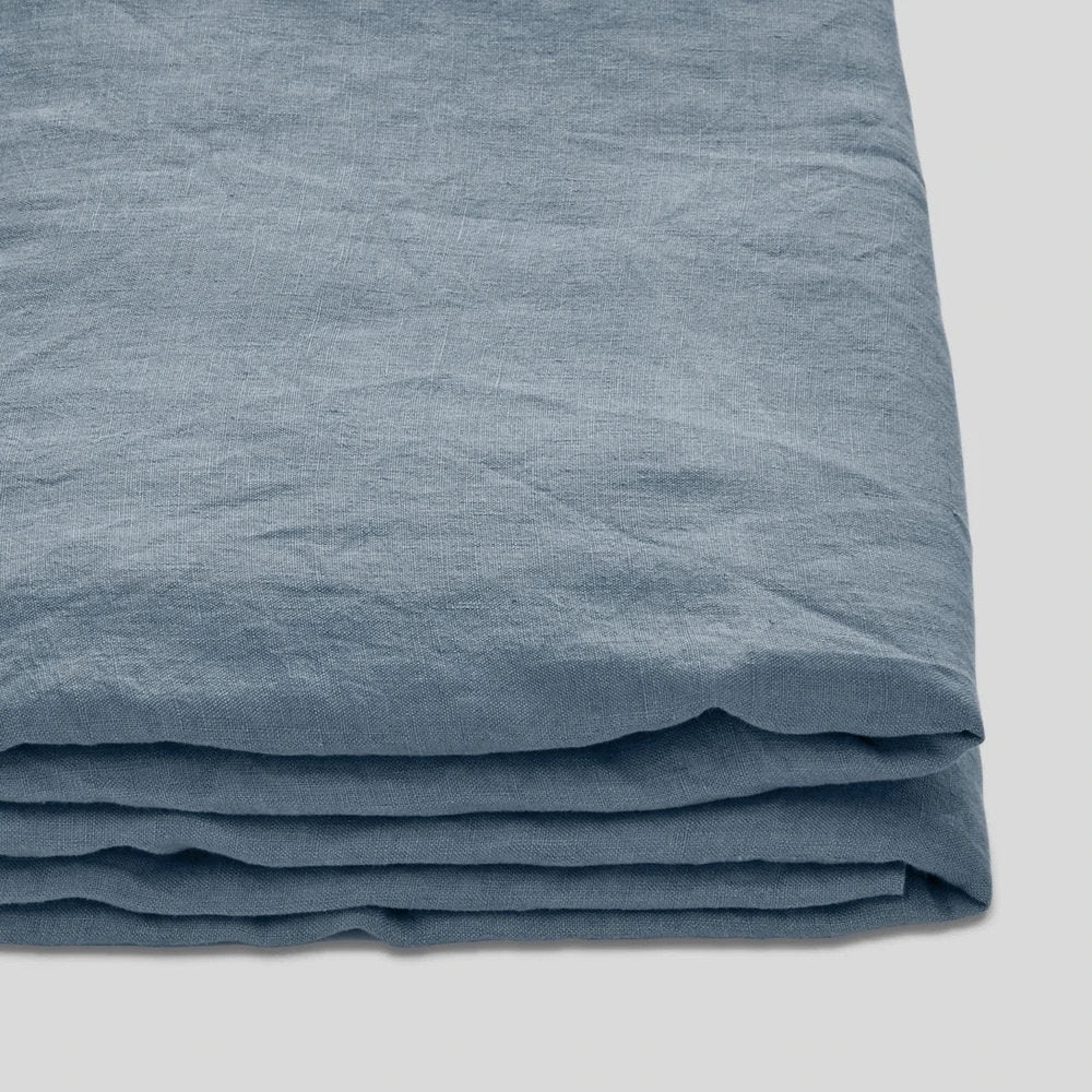 Teal Blue - 100% Pure Linen | Linen Cotton Mix | 3 Piece Duvet Cover Set | 4 Piece Sheet Set | Handmade | Pre-washed | Soft-3