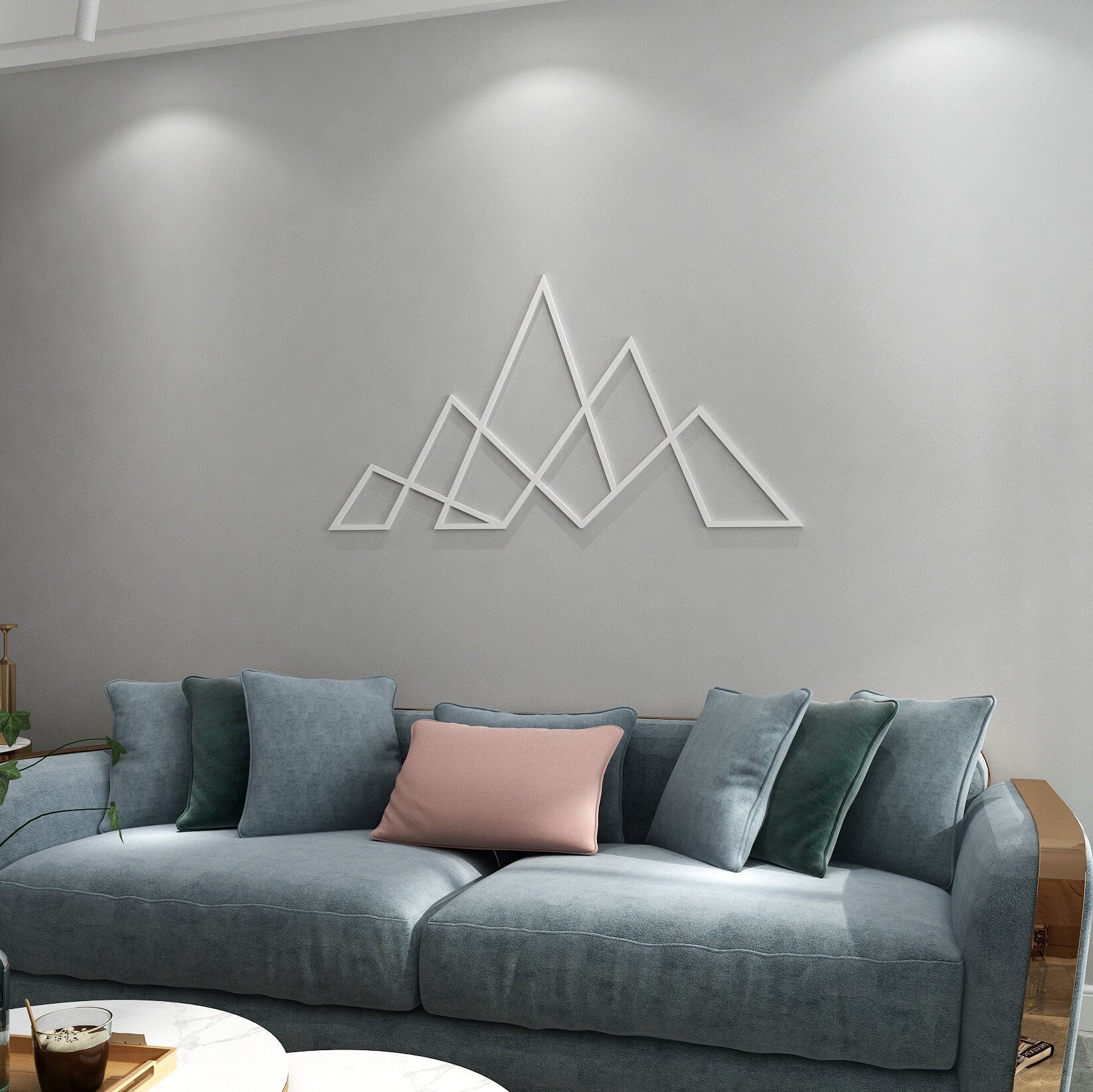 Geometric Mountains Wall Hanging, Nature Mountain Geometric, Geometric 3D Art, Adventure Themed Decor, SKU:3DGMT-2