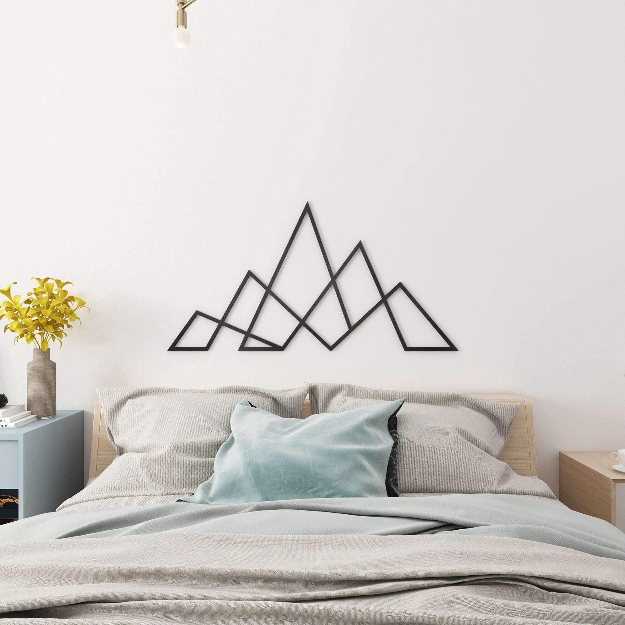 Geometric Mountains Wall Hanging, Nature Mountain Geometric, Geometric 3D Art, Adventure Themed Decor, SKU:3DGMT-0