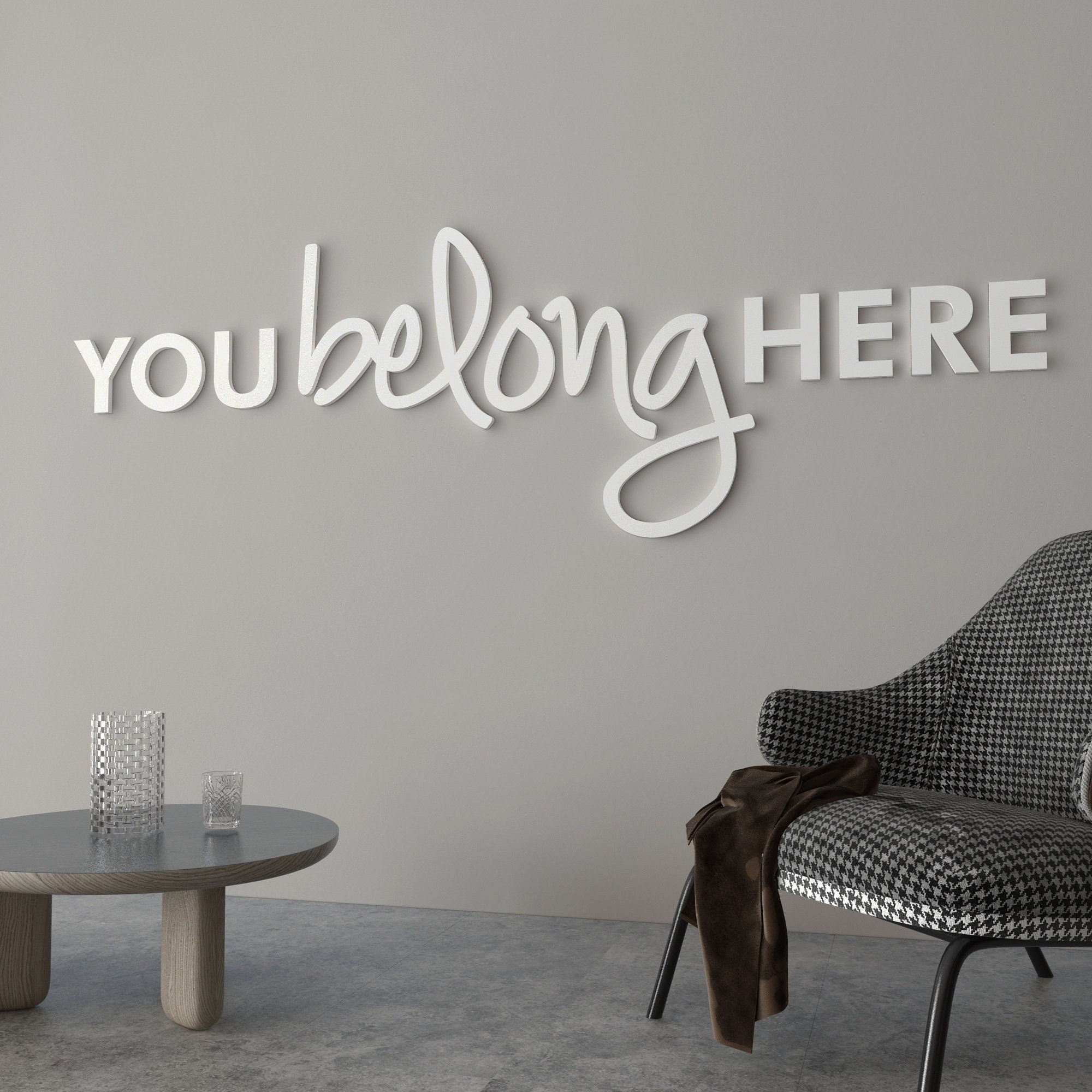 You Belong Here Sign, Classroom Quotes, Motivation Wall Decor, Home Décor, Church Decor, SKU:YBHE-0