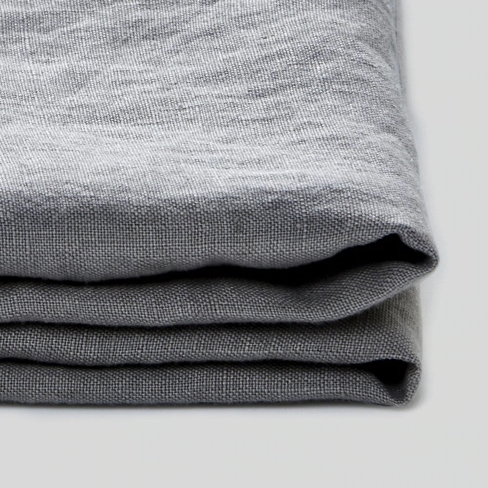 Light Grey - 100% Pure Linen | Linen Cotton Mix | 3 Piece Duvet Cover Set | 4 Piece Sheet Set | Handmade | Pre-washed | Soft-3