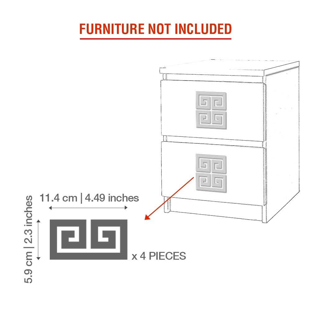 Athens, MALM Kits, 4 Pieces, Furniture Decor, Furniture Appliques, Furniture Overlays, Mirrored Furniture, SKU:ATMA-2-1
