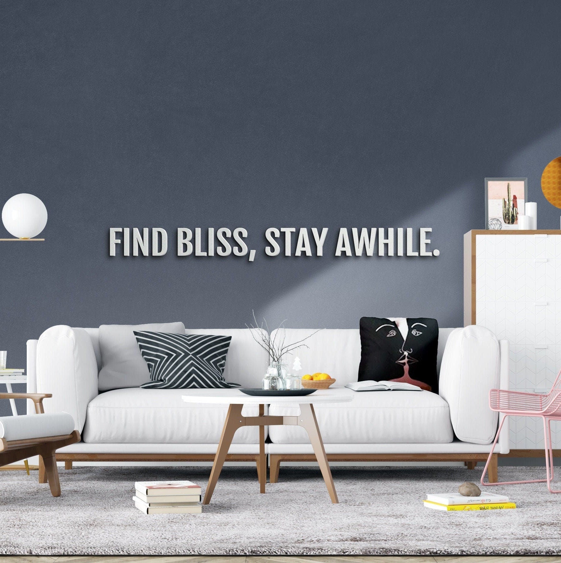 Find Bliss, Stay Awhile - Quote Signs - 3D Quote - Living Room Decor - SKU: BLISS-0