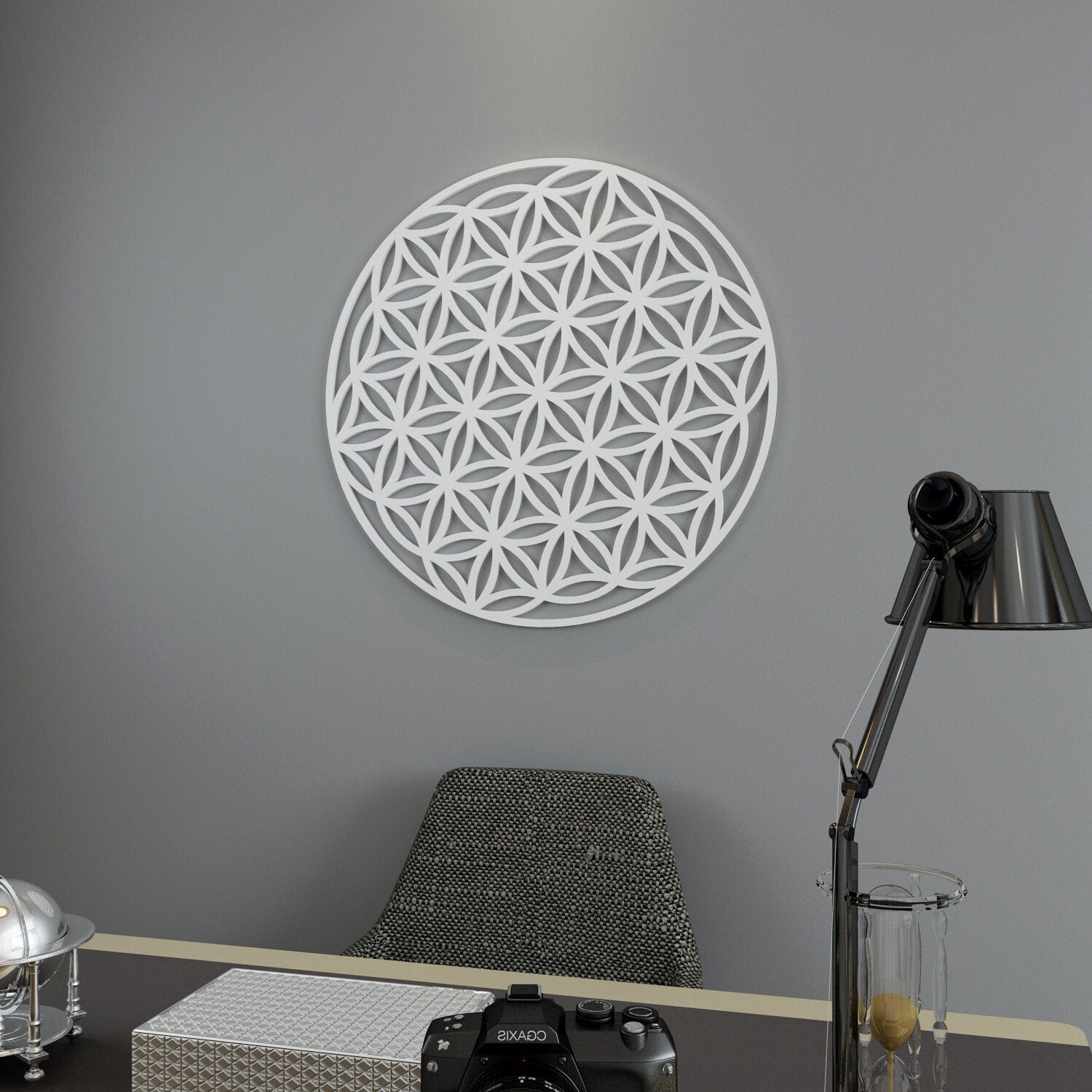 Flower of Life - Sacred Geometry - Wall Art - Mandala - Yoga - 3D - Fretwork - PVC - Geometric - Home decor - Mid Century - Modern -SKU:FLLI-1