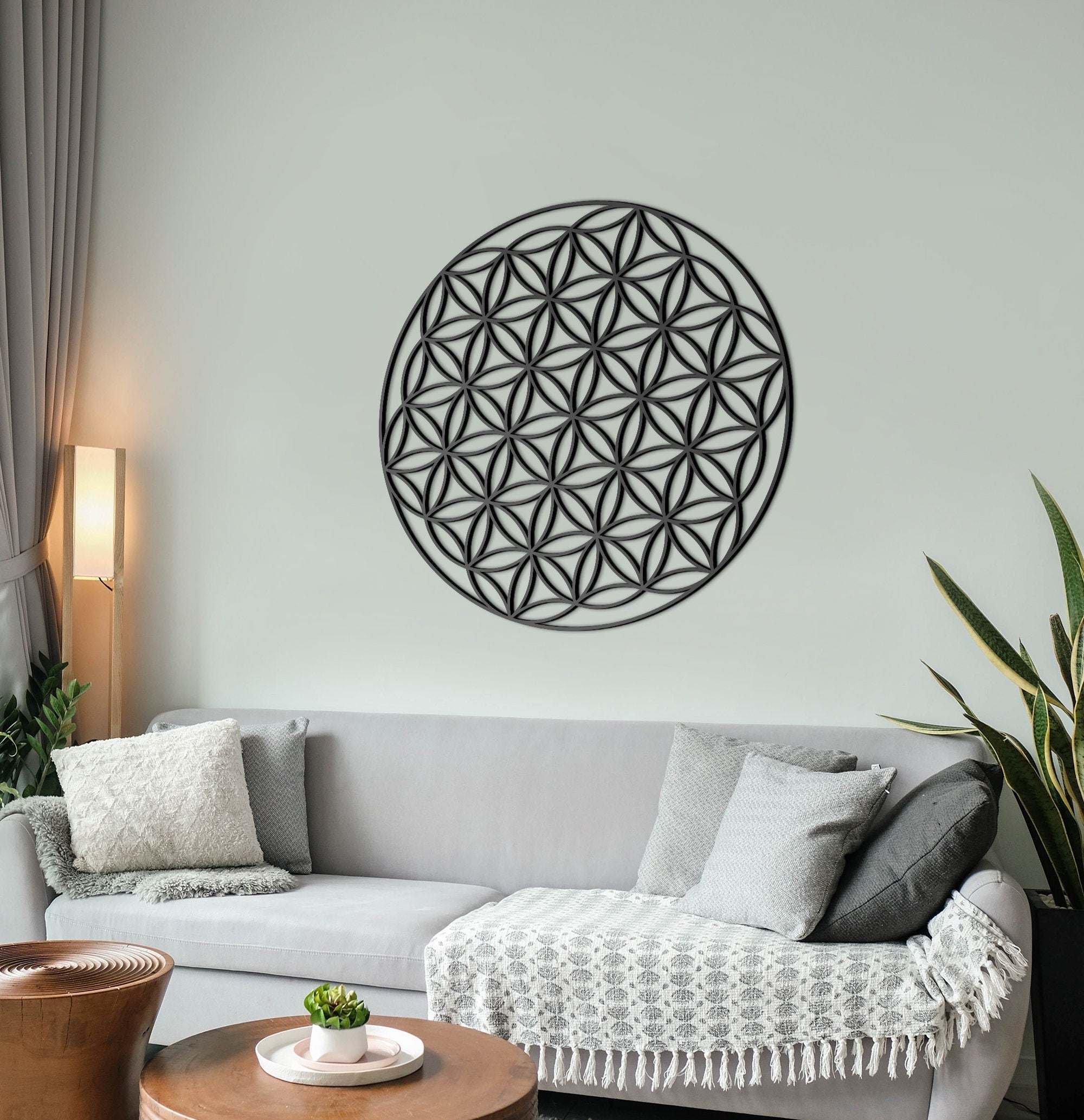 Flower of Life - Sacred Geometry - Wall Art - Mandala - Yoga - 3D - Fretwork - PVC - Geometric - Home decor - Mid Century - Modern -SKU:FLLI-0