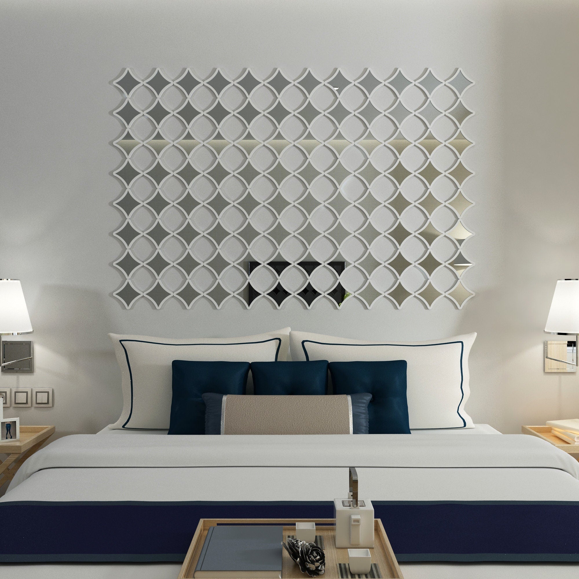 Stars PVC and Mirror Wall Panels, 3D Mirrored Star, Aesthetic Home Wall Decor, Gold and Silver Mirror, SKU:STMI-2