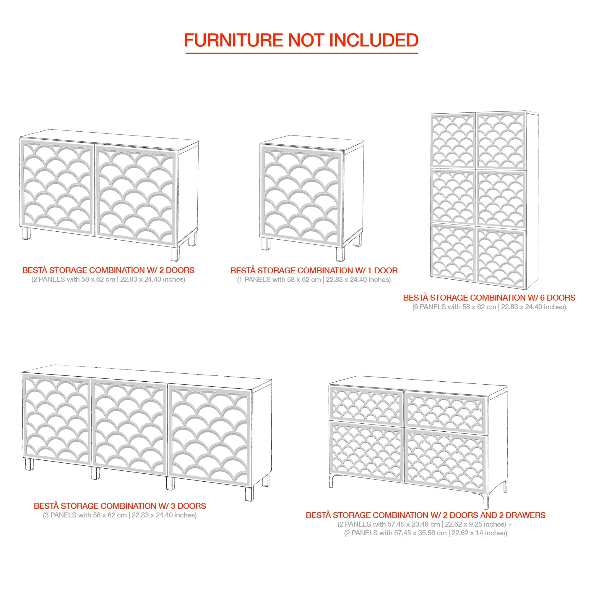 Setubal, BESTA Kits, Furniture Overlays, Fretwork Panels, Mirrored Furniture, Furniture Decor, Furniture Appliques, SKU:SEBE-2