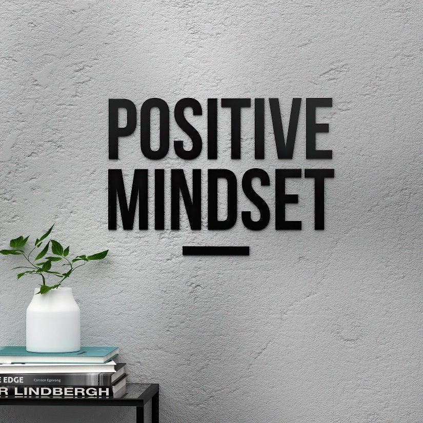 Positive Mind, 3D Quote Letters, Inspirational Wall Words, Business Office Success, Positive Vibes Wall Art, SKU:POSM-1