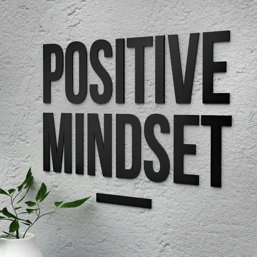 Positive Mind, 3D Quote Letters, Inspirational Wall Words, Business Office Success, Positive Vibes Wall Art, SKU:POSM-0