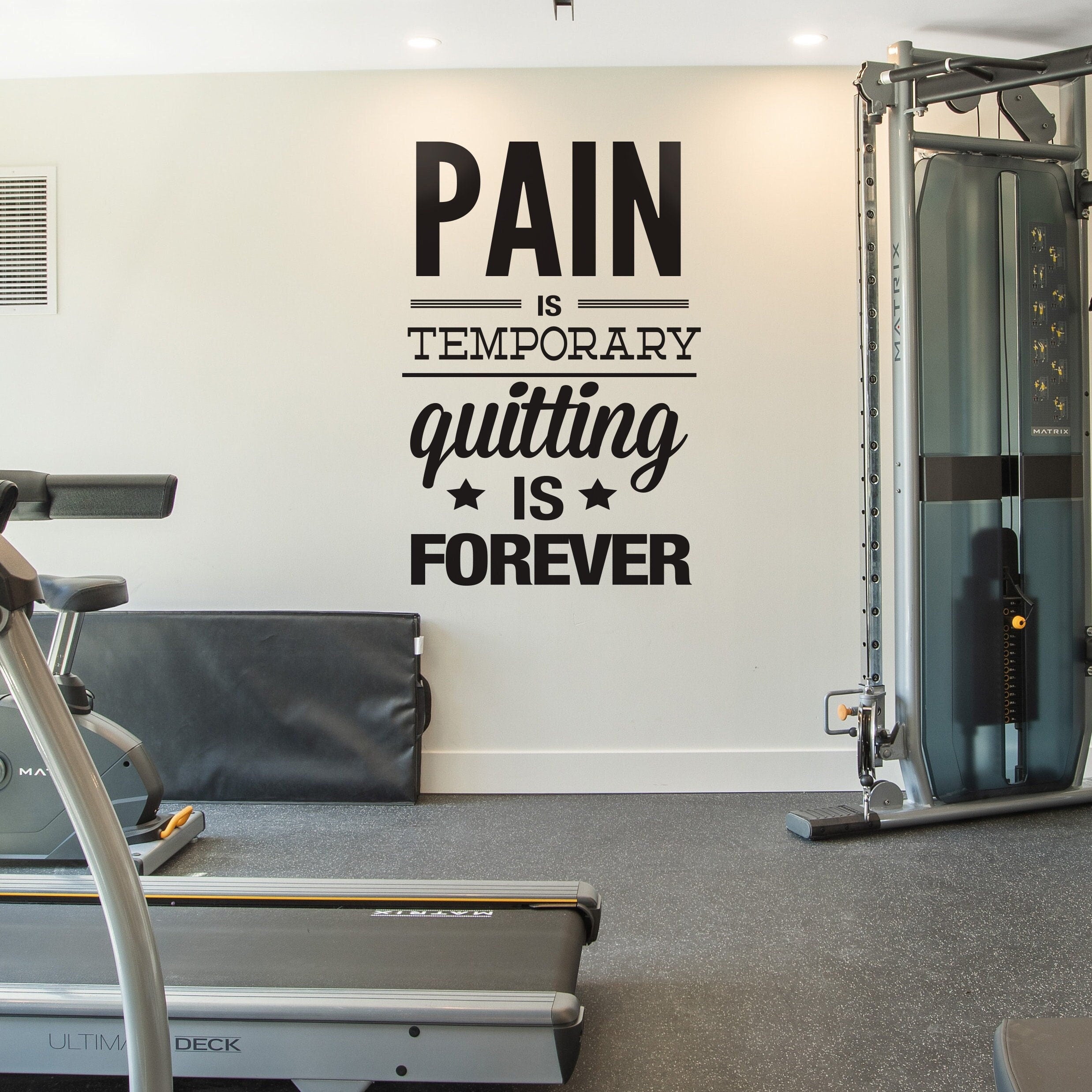 Gym Wall Decal - Fitness Stickers - Motivational Quote -  Workout Stickers - Gym Stickers - Exercise Stickers - SKU:PTQF-0