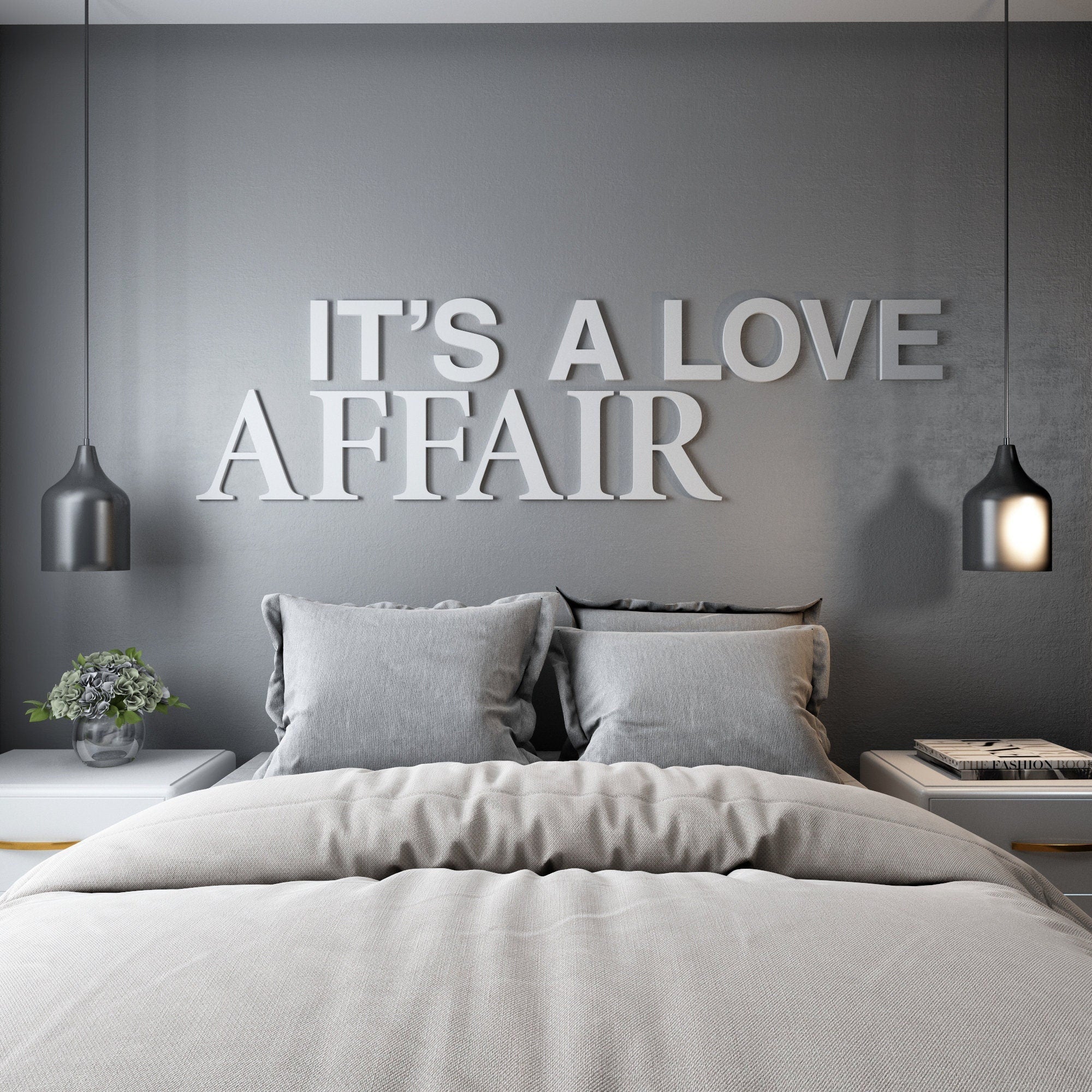 Its a Love Affair, Master Bedroom Wall Decor, Headboard Sign, Bedroom Decor, SKU:ILAF-0