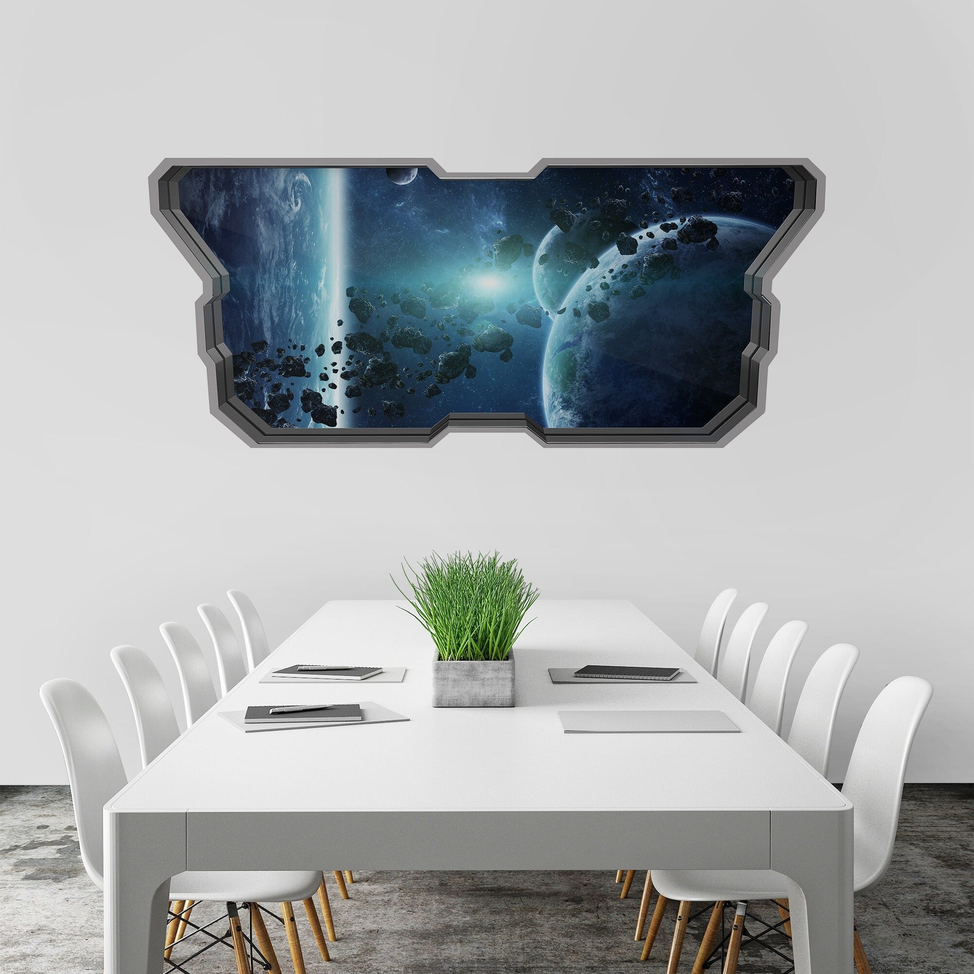 Asteroid Belt 3D Effect - 3d wall - 3D Wallpaper - 3d Wall Art - 3d Wall Stickers - Wall Sticker - Wall Decal - 3d Wallpaper - SKU:AB3D-0