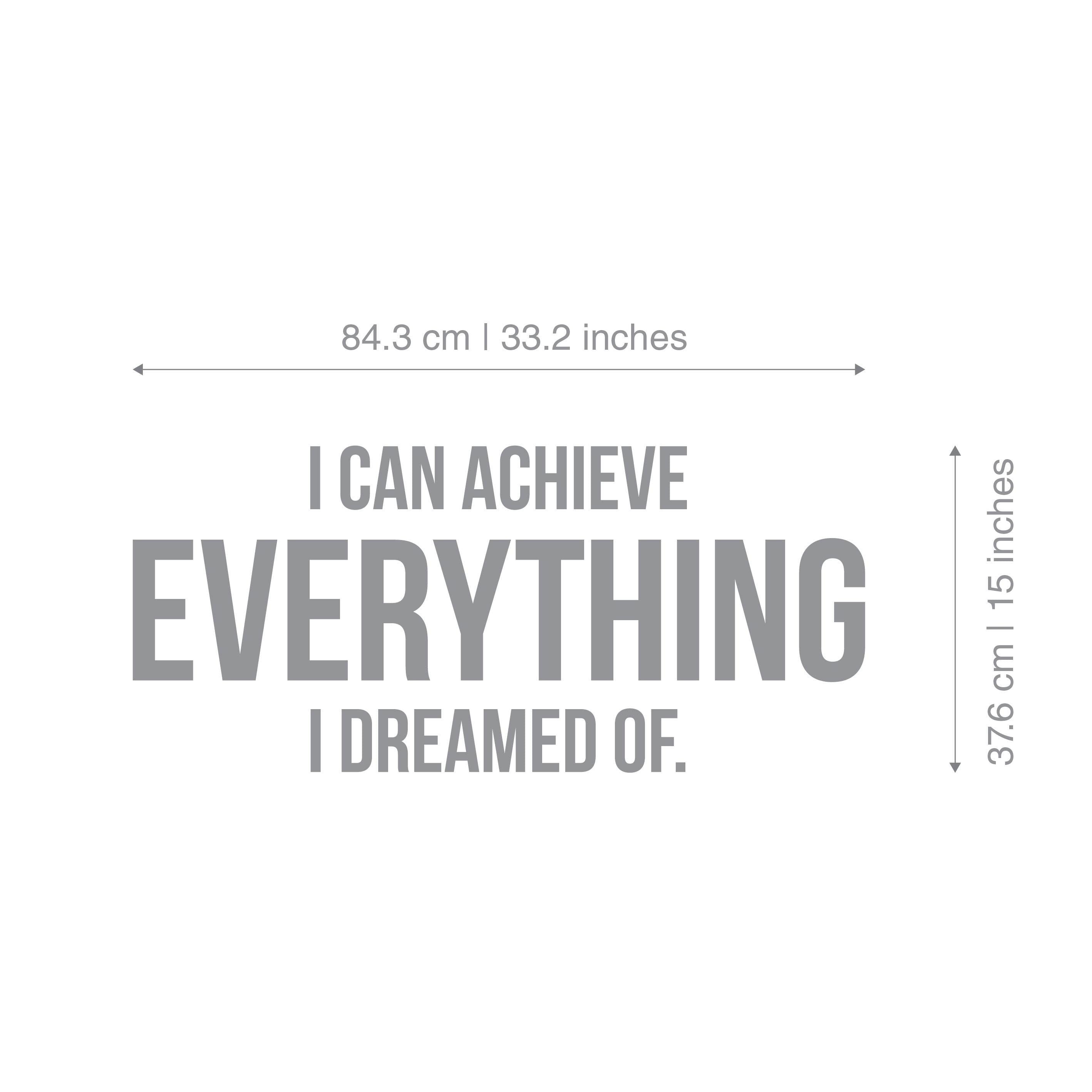 I Can Achieve Everything I Dreamed Of, 3D Quote Letters, Quote Wall Sign, Workout, Health Wall Art, Motivational, SKU:AREV-2