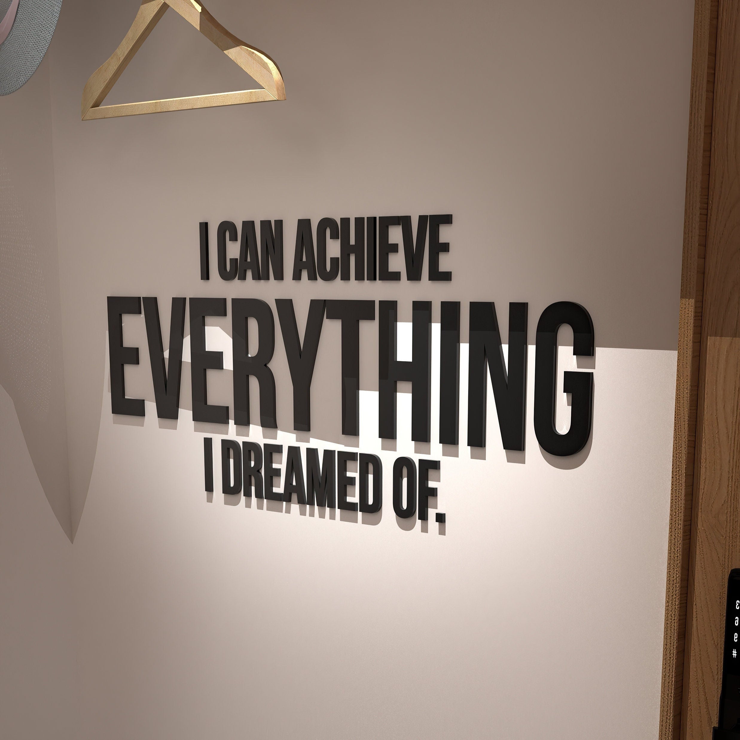 I Can Achieve Everything I Dreamed Of, 3D Quote Letters, Quote Wall Sign, Workout, Health Wall Art, Motivational, SKU:AREV-0