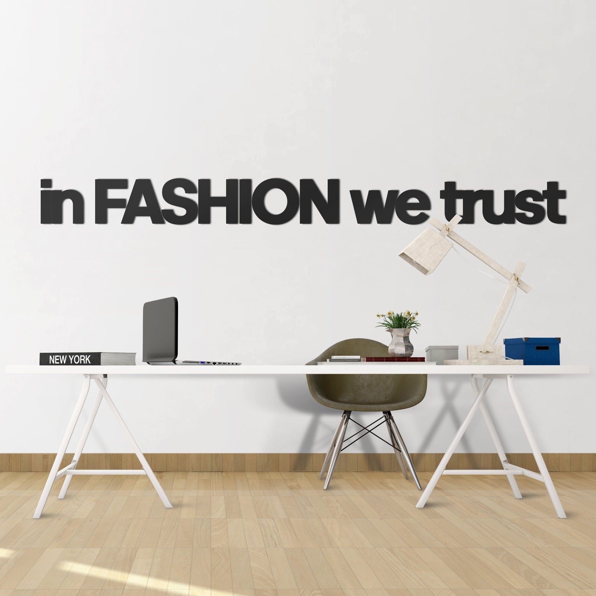 In Fashion We Trust, Fashion Wall Art, Teen Bedroom Decor, 3D letters, Fashion Wall Decor, SKU:FTRU-1