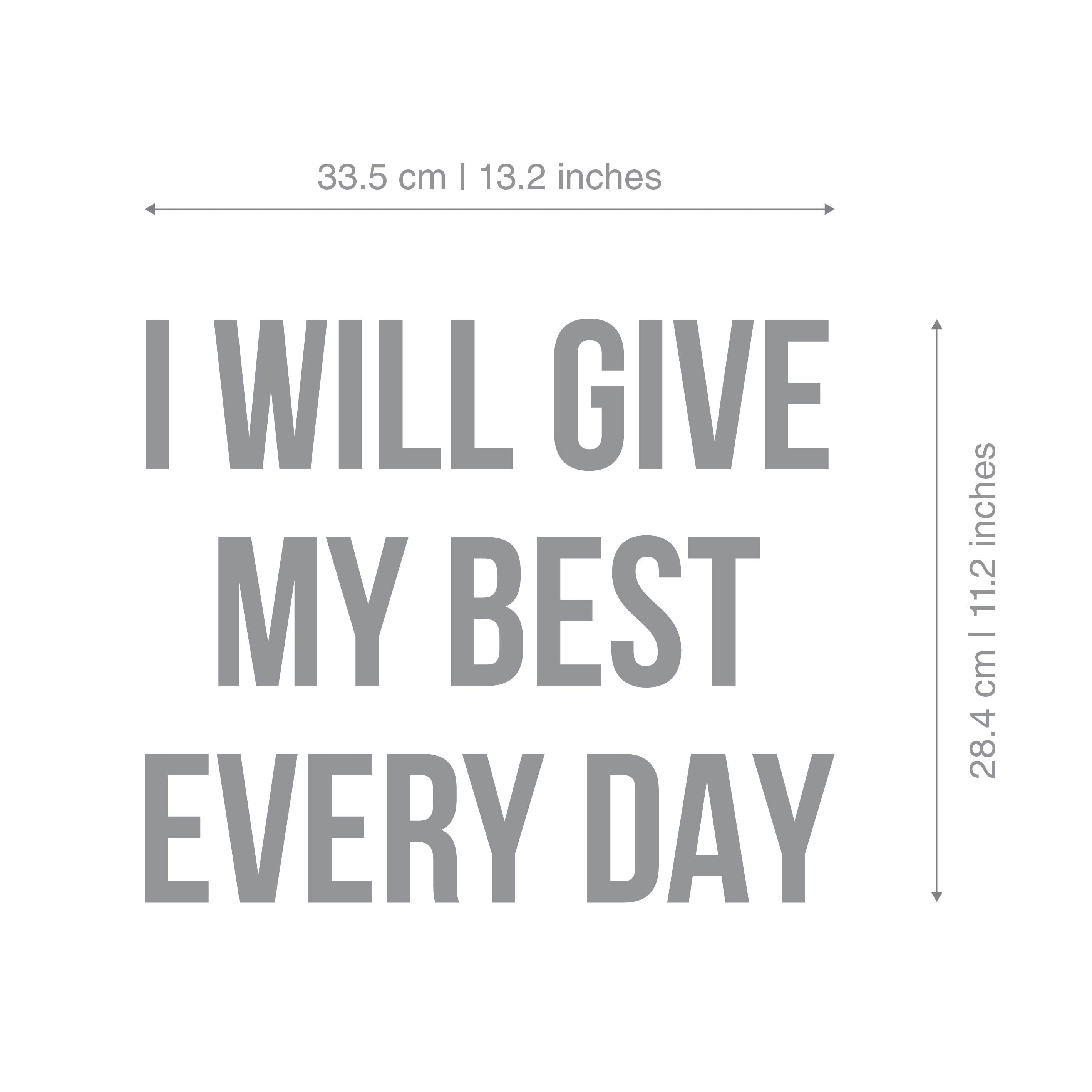 I Will Give My Best Every Day, 3D Quote Letters, Quote Wall Sign, Workout, Health Wall Art, Motivational, SKU:WGBE-2