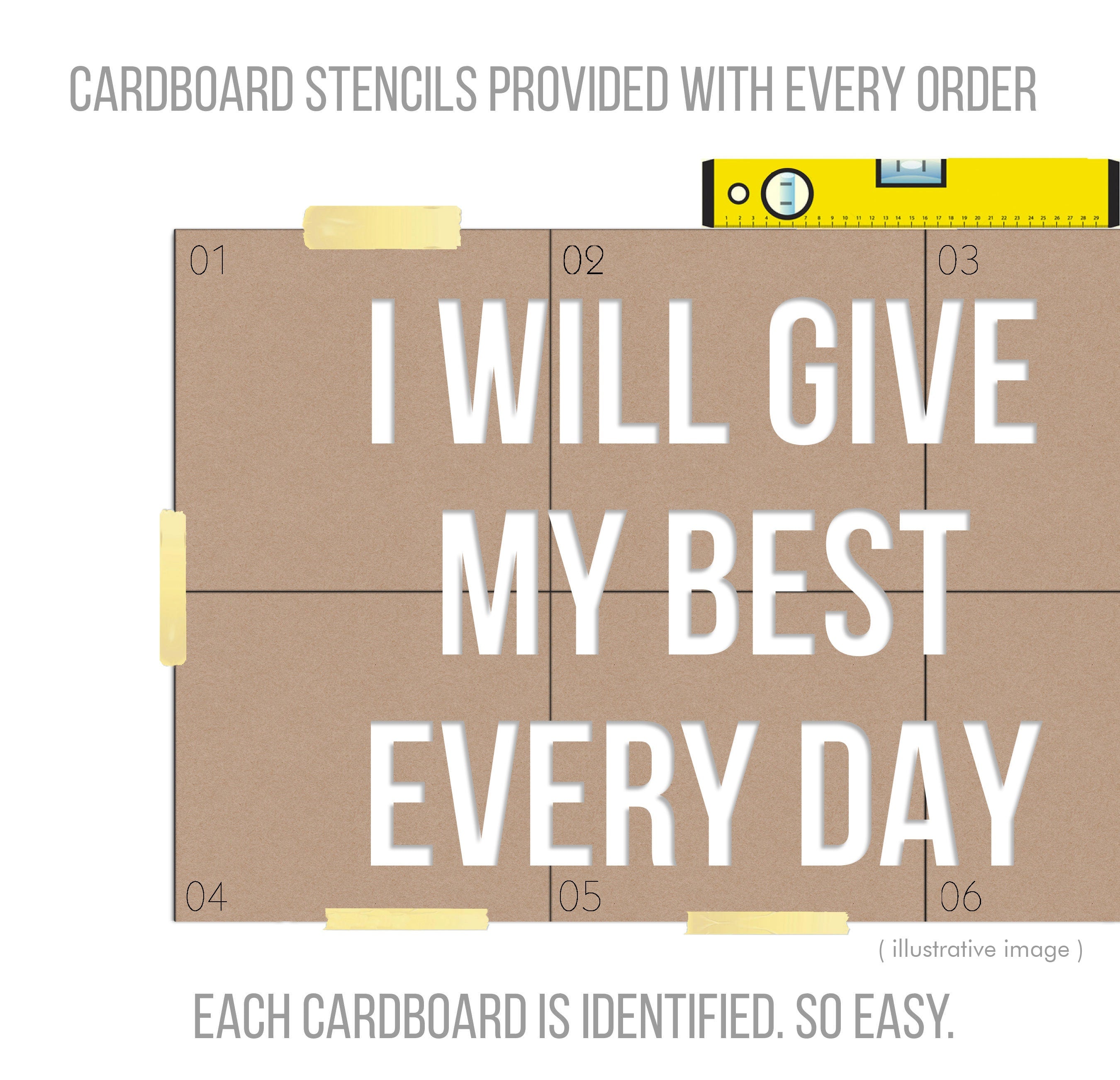 I Will Give My Best Every Day, 3D Quote Letters, Quote Wall Sign, Workout, Health Wall Art, Motivational, SKU:WGBE-3