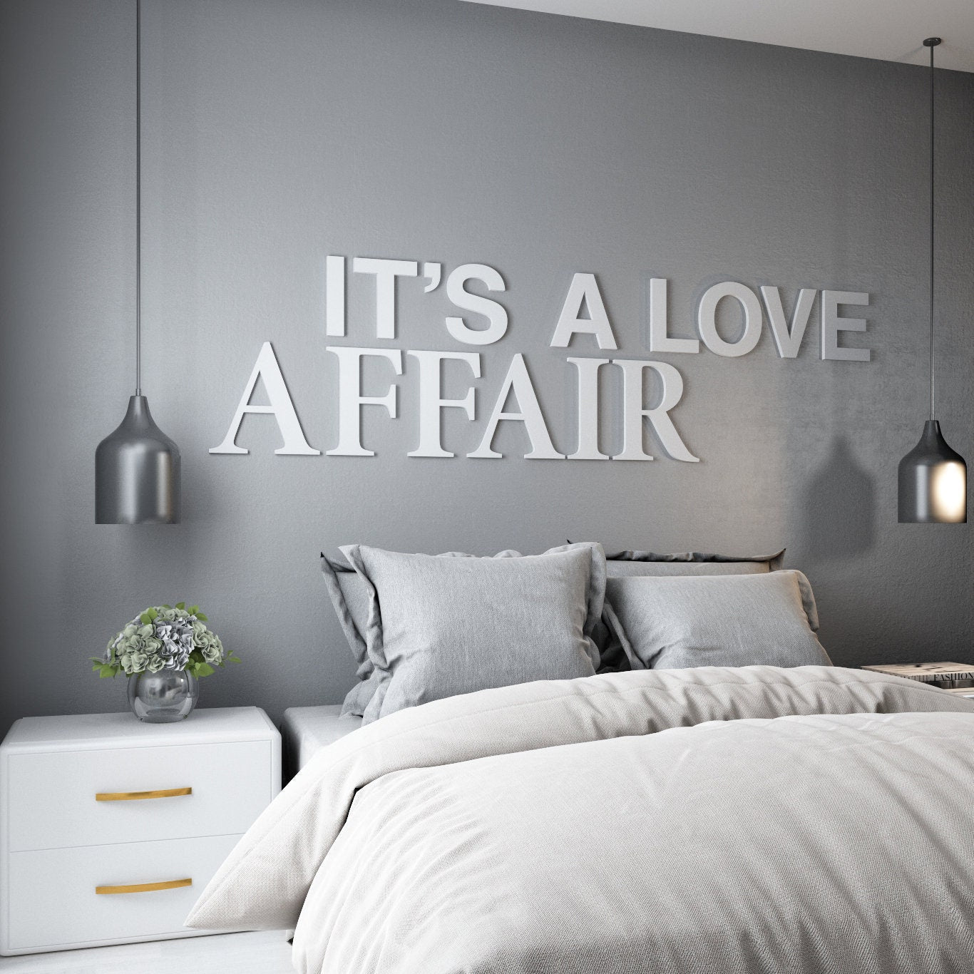 Its a Love Affair, Master Bedroom Wall Decor, Headboard Sign, Bedroom Decor, SKU:ILAF-2