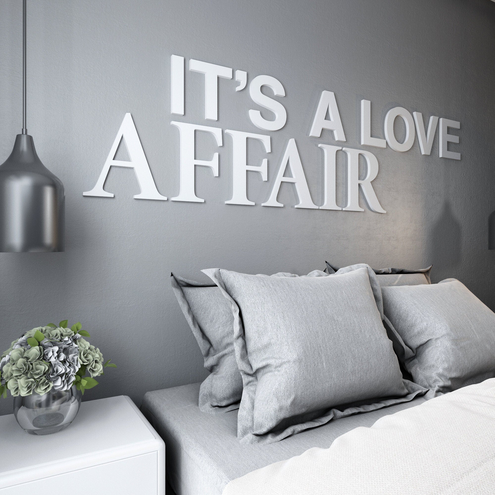 Its a Love Affair, Master Bedroom Wall Decor, Headboard Sign, Bedroom Decor, SKU:ILAF-4