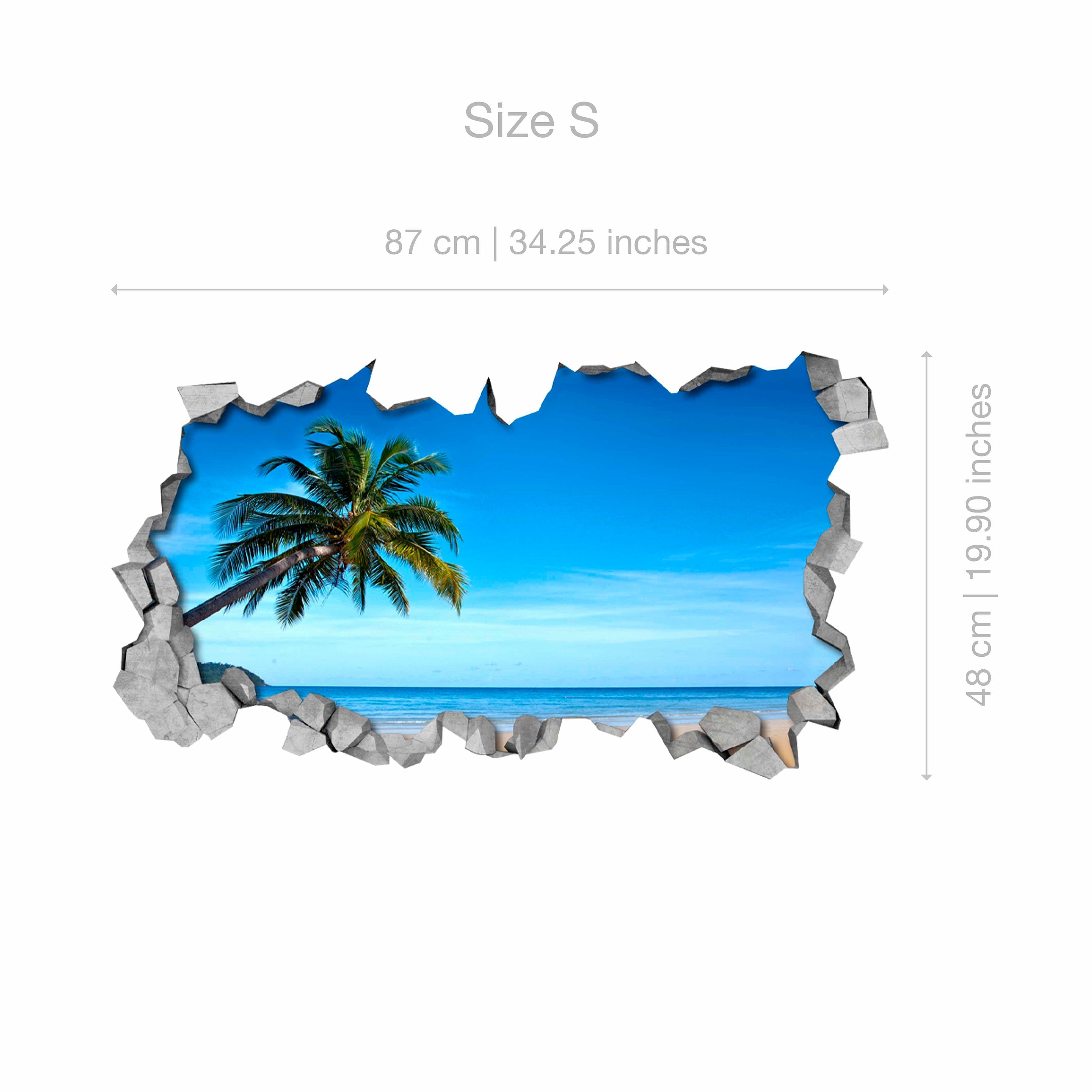 Tropical Beach - 3d wall - 3D Wallpaper - 3d Wall Art - 3d Wall Stickers - Wall Sticker - Wall Decal - 3d Wallpaper - SKU: TROPB3D-2