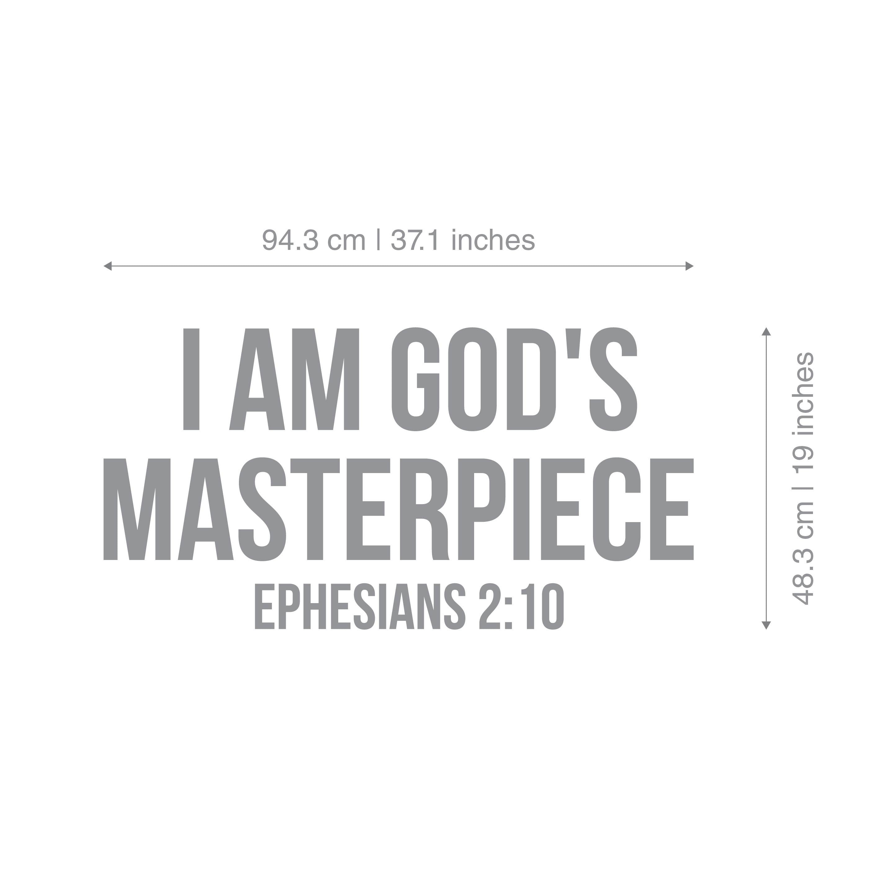 I am God Masterpiece, Ephesians 2.10, Religious Wall Sign, 3D letters, Christian Wall Decor, Bible Verse Wall Art, SKU:GDMT-2