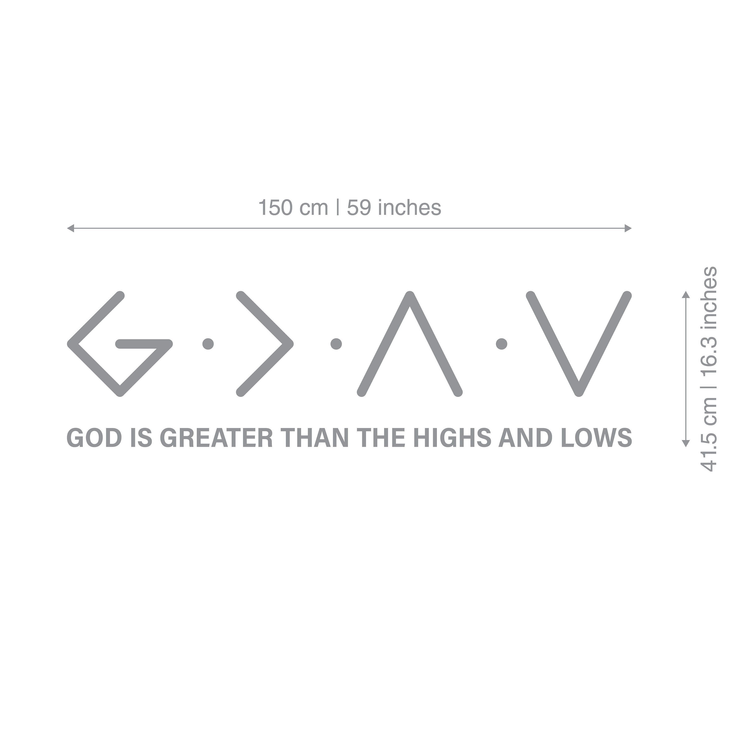 God is Greater than the Highs and Lows, Wall Art Scripture Bible Verse, Faith God 3D letters Sign, Church Home Decor, SKU:GGHL-1